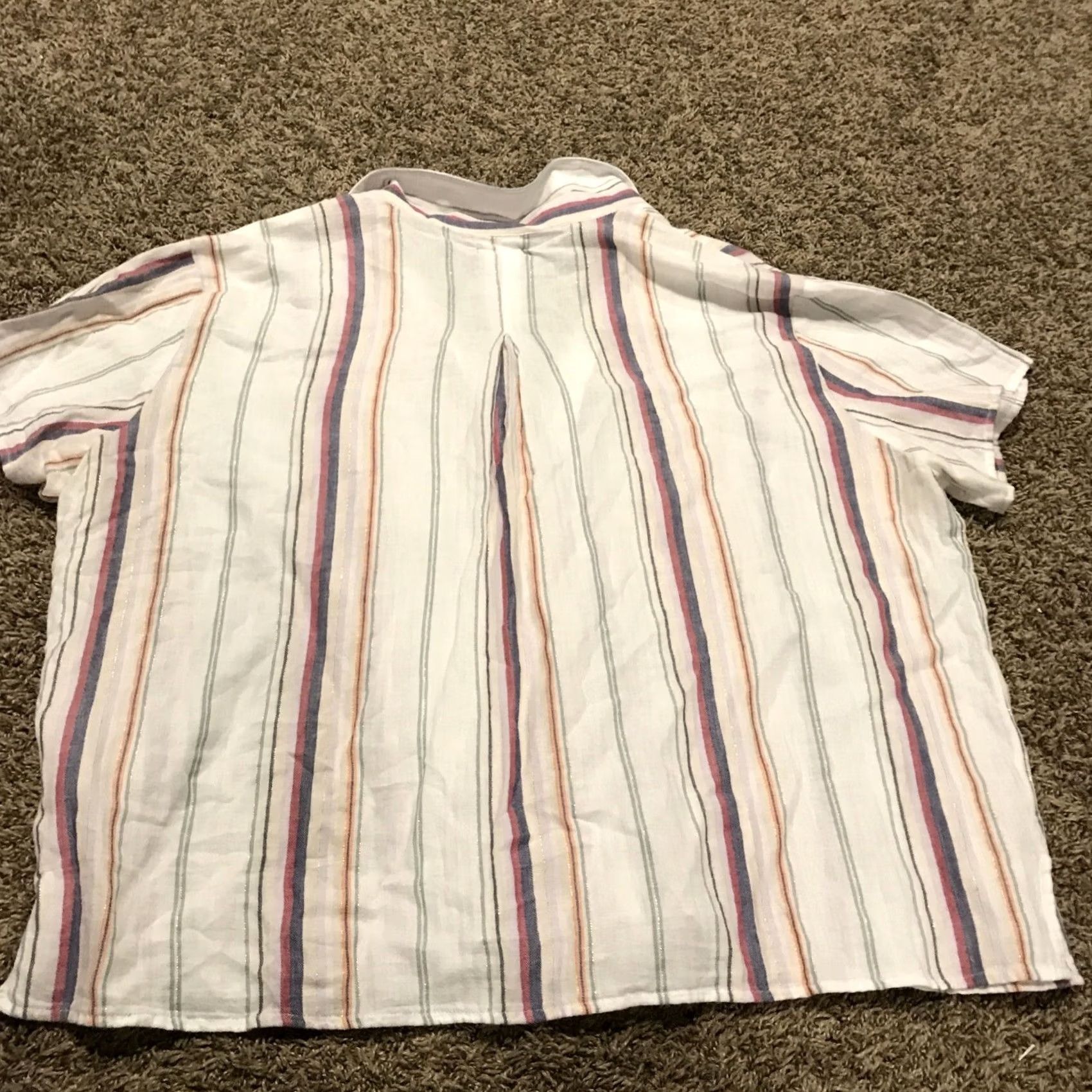 Vintage Falls Creek Shirt womens 1X stripes cotton button up b3 Size XL / US 12-14 / IT 48-50 - 3 Thumbnail