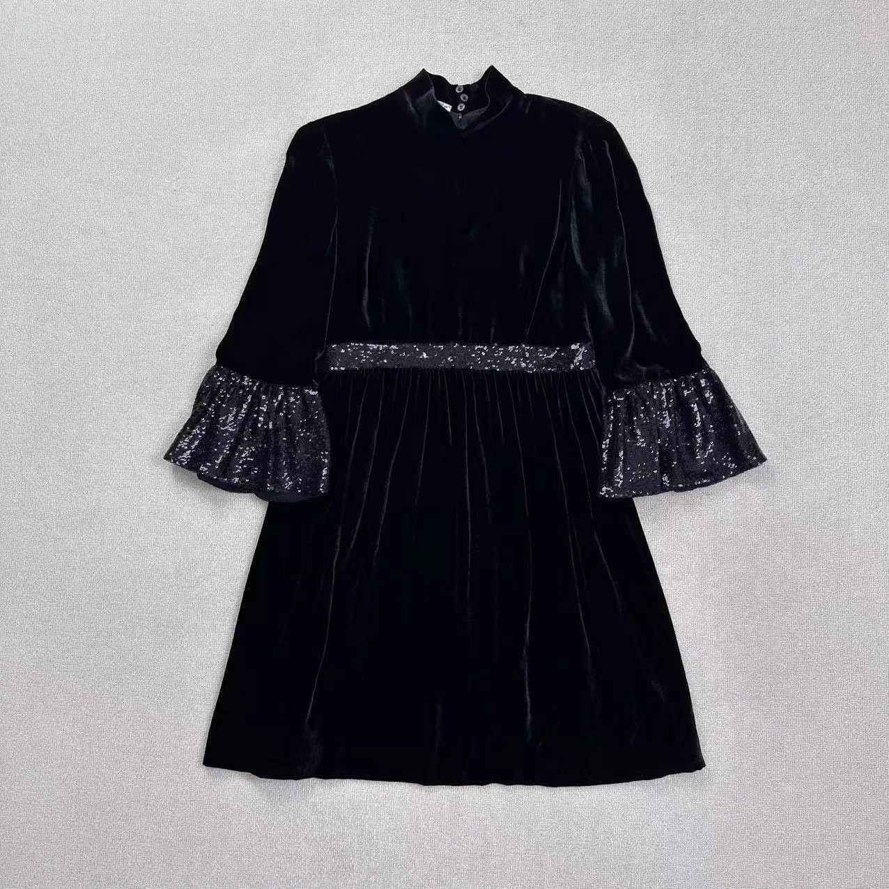 Miu Miu MIU MIU Sequin Velvet Dress IT40 Like New Size S / US 4 / IT 40 - 1 Thumbnail