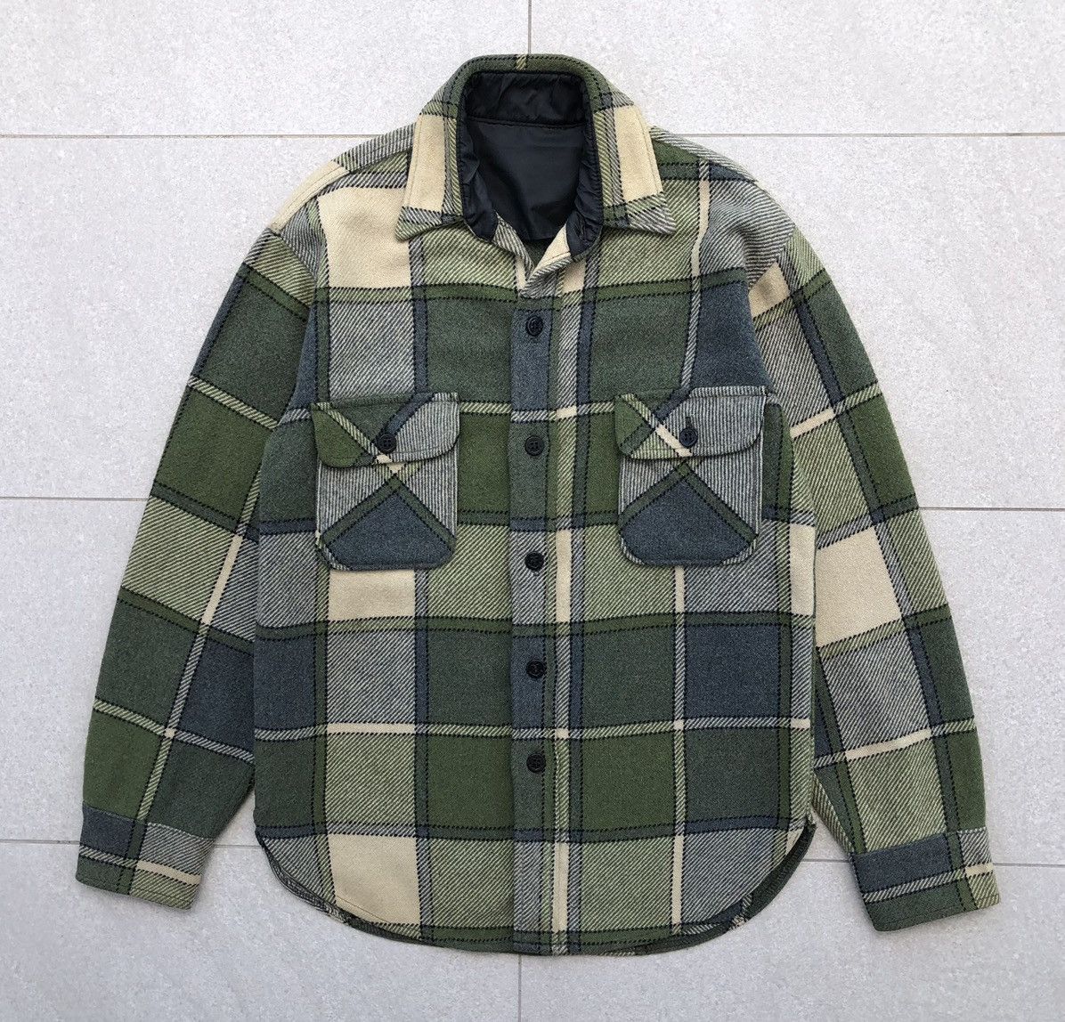 JCPenney Vintage 60s-70s JcPennys Towncraft Melton Wool Heavy Flannel Size US S / EU 44-46 / 1 - 5 Thumbnail