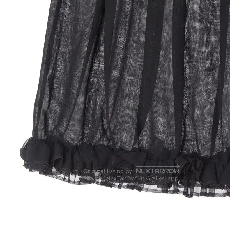 Comme des Garcons Comme Des Garcons size XS Black sheer pleated ruffled hem Size 23" - 5 Thumbnail