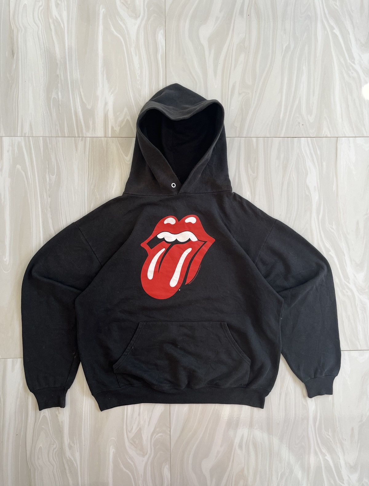 image of Rock Band x The Rolling Stones Vintage Rolling Stone Hoodie in Black, Men's (Size Medium)