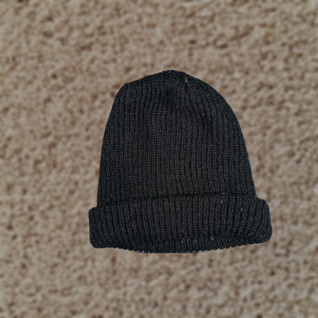 Vintage Beanie Toque Adult One Size Black Double Knit 100% Acrylic Winter Ski Outdoors Size ONE SIZE - 1 Thumbnail