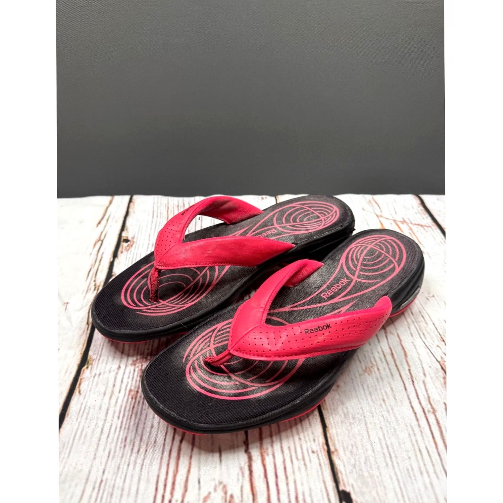Reebok Reebok SimplyTone Flip Flops Womens Pink Black Toning Sandals V56566 Size 9 Size US 9 / IT 39 - 2 Thumbnail