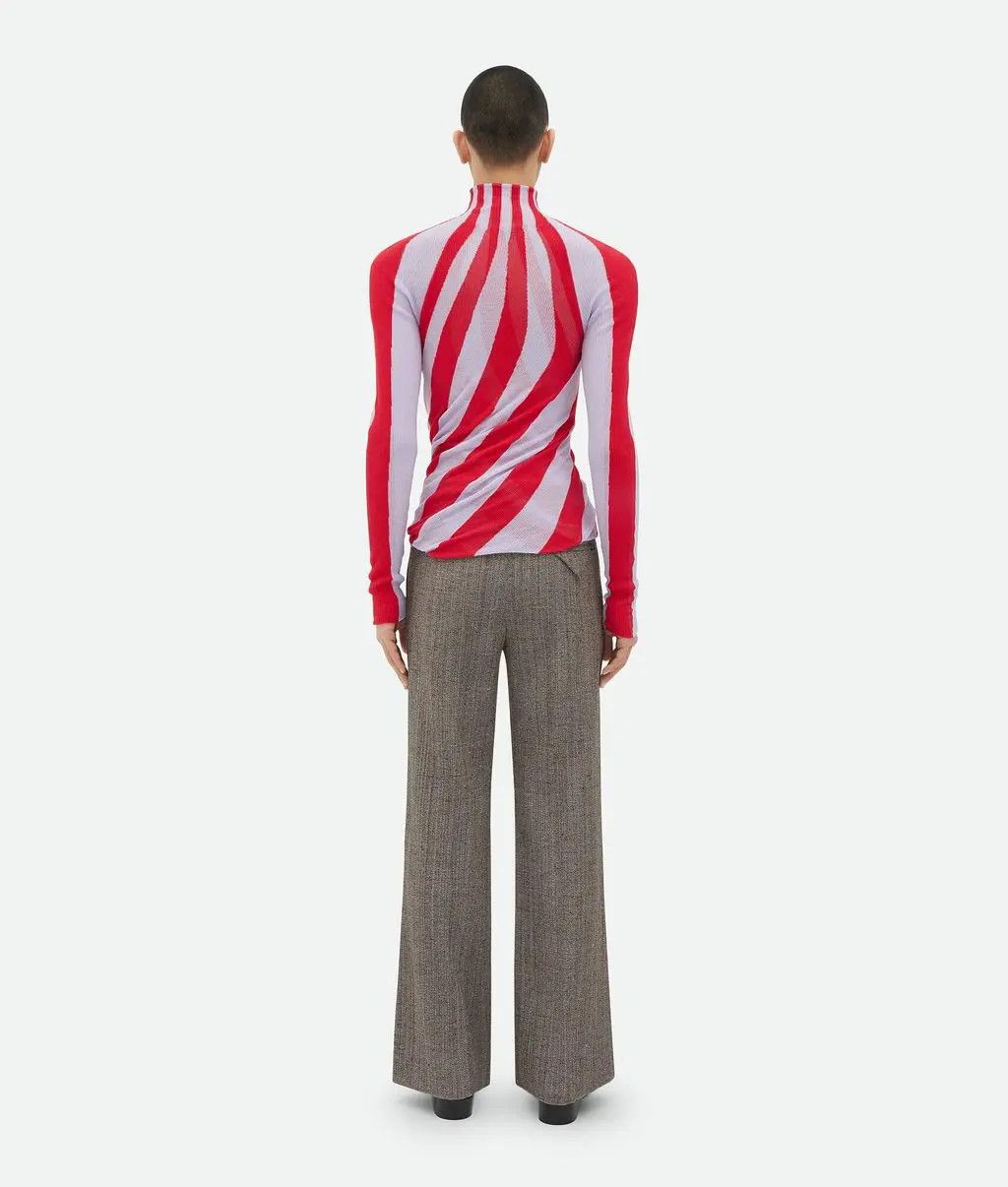 Bottega Veneta o1w1db10525 Light Cotton Twisted Stripe Turtleneck Sweater Size US S / EU 44-46 / 1 - 4 Thumbnail
