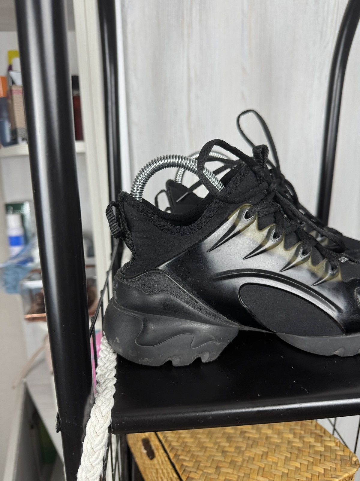 Christian Dior Monsieur Dior Black Fabric Leather D-Connect Lace Up Sneakers Size US 7.5 / IT 37.5 - 3 Thumbnail