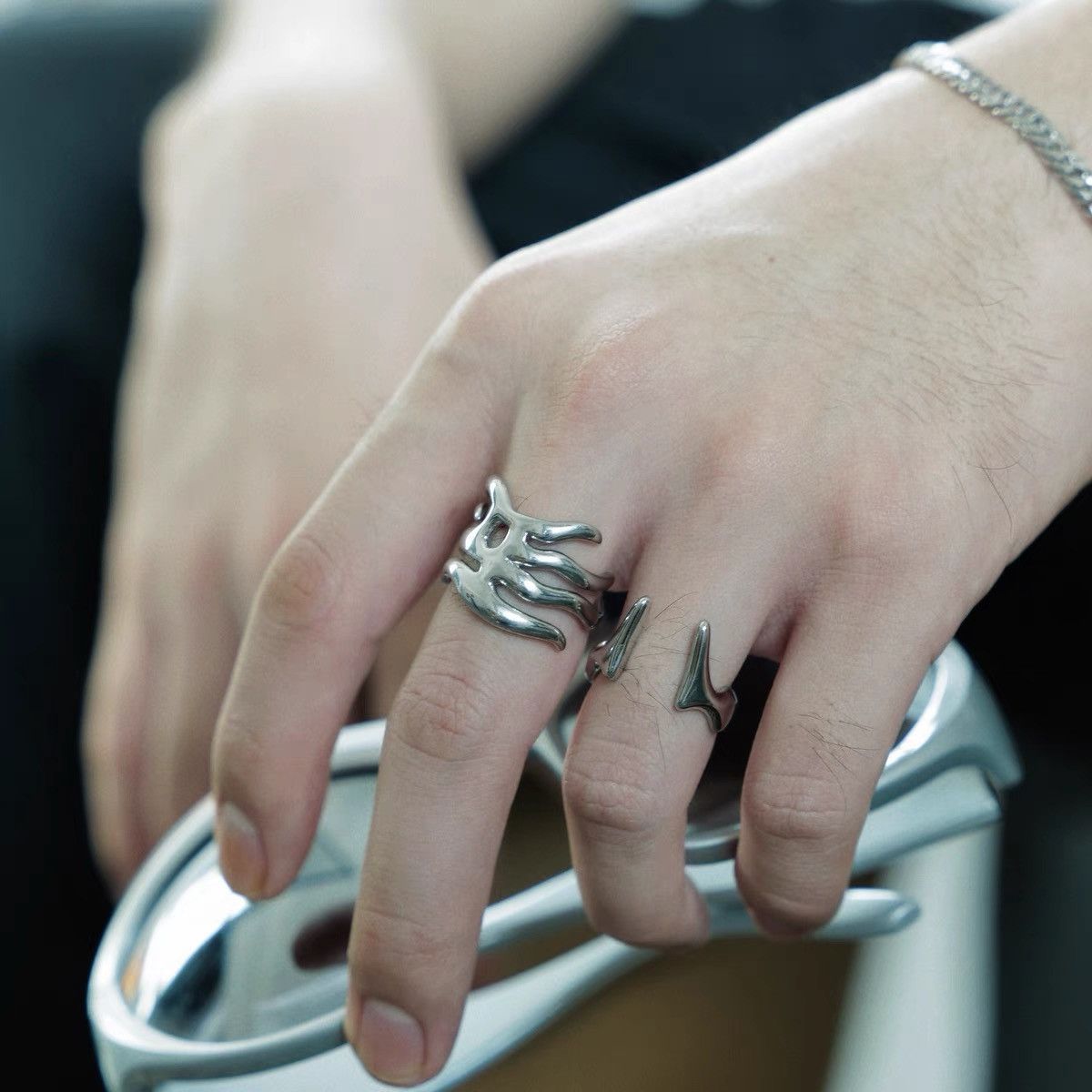 Japanese Brand × Vintage Retro punk rings Size ONE SIZE - 1 Thumbnail