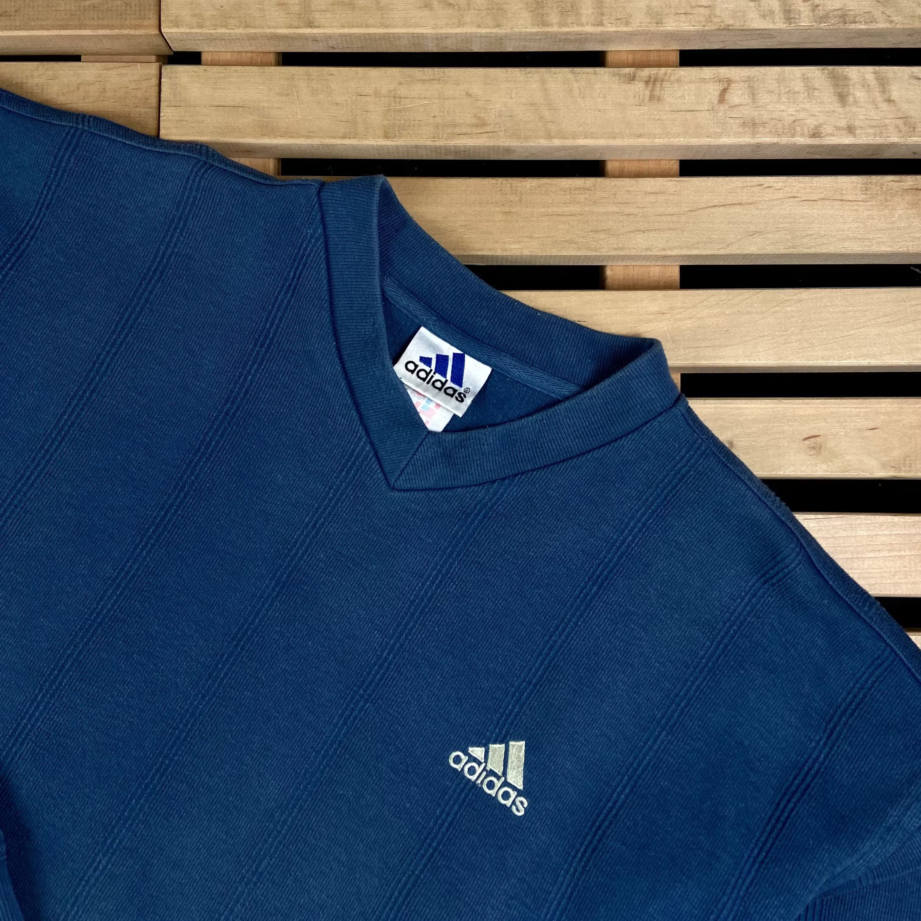 Adidas × Vintage Mens Sweatshirt Adidas V Neck Vintage Size L Size US L / EU 52-54 / 3 - 2 Thumbnail