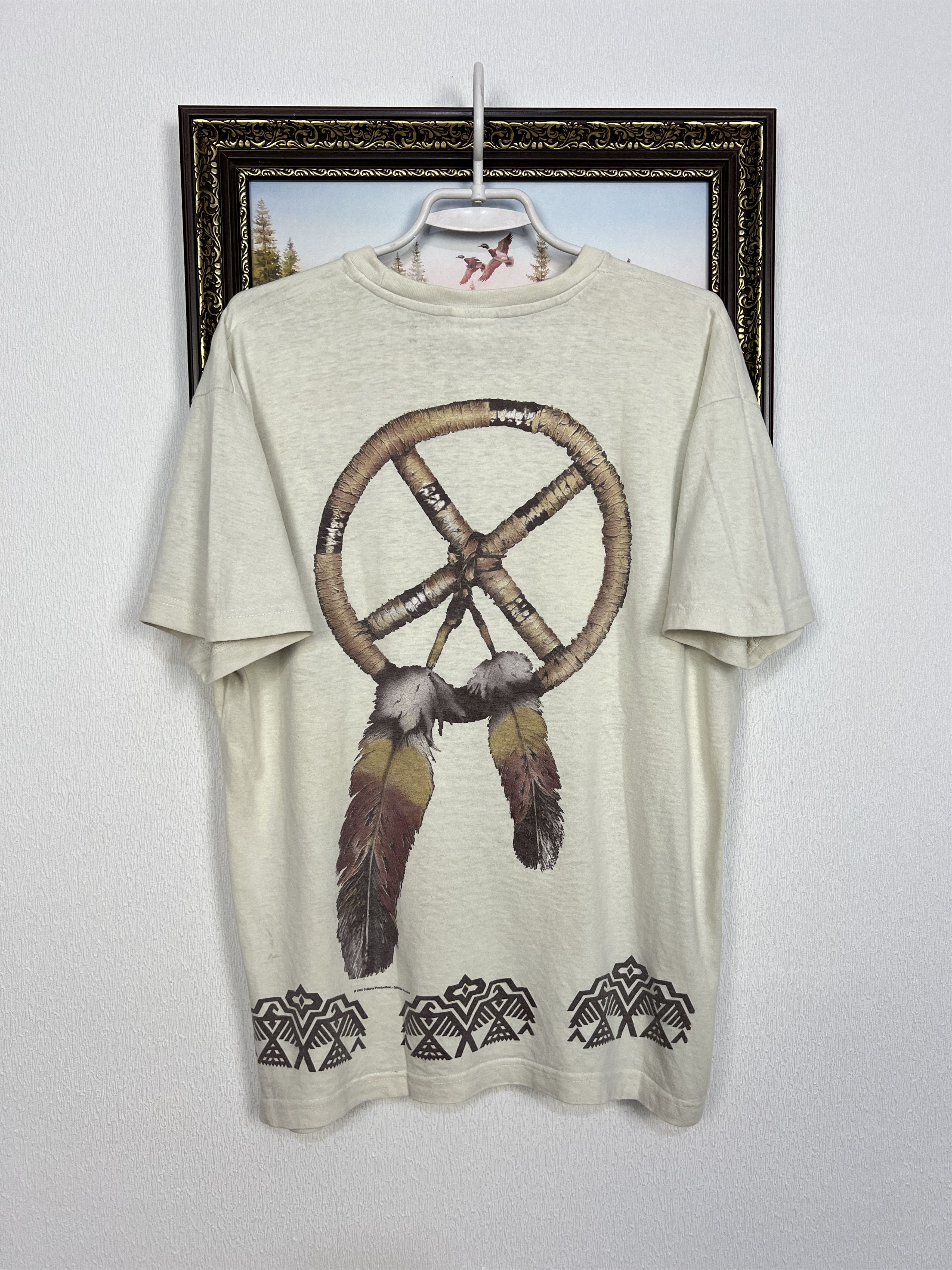 Vintage Native American Indigenous Chief Buffalo Print Shirt Tee Size US L / EU 52-54 / 3 - 7 Thumbnail