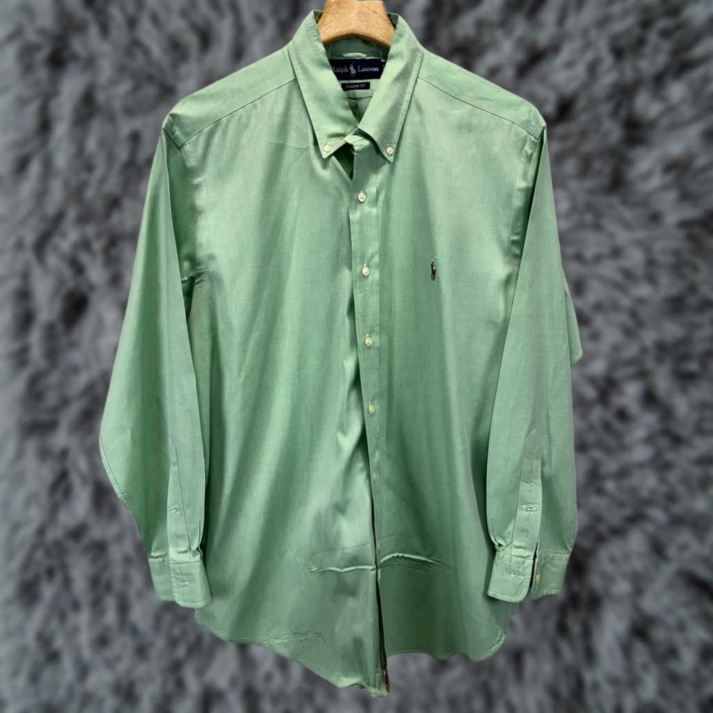 Ralph Lauren Ralph Lauren Oxford Shirt Mens 16.5 Green Classic Fit Button-Down Long Sleeve Pony Preppy Casual Business Size US XL / EU 56 / 4 - 1 Thumbnail