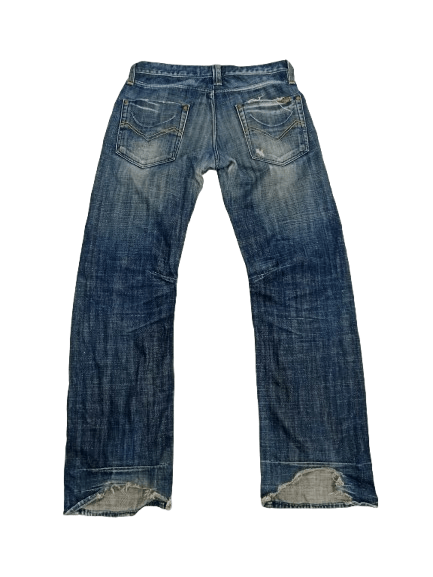 Energie ENERGIE Distressed Jean's Blue Denim Fly Button Size US 33 - 2 Thumbnail
