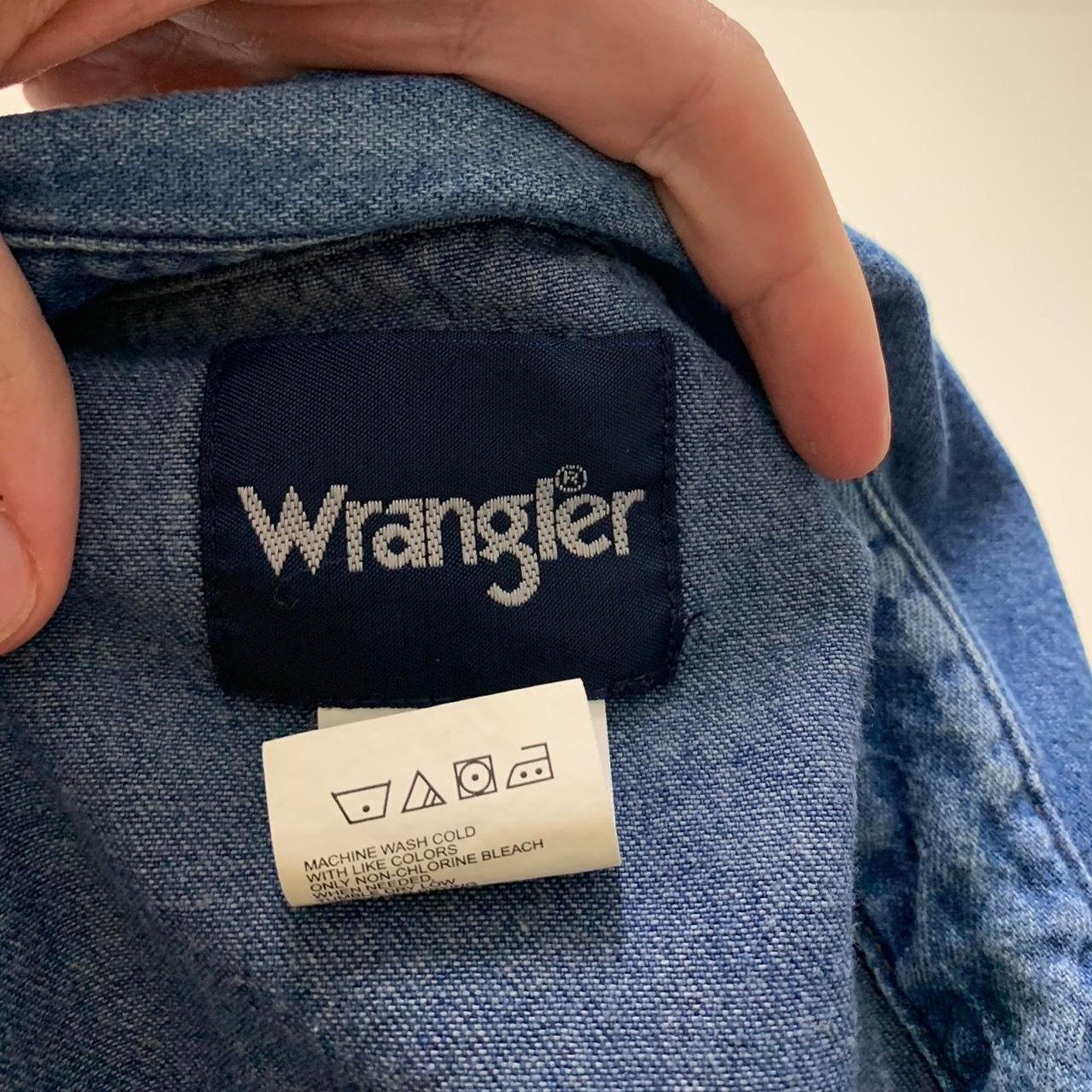 Vintage × Wrangler 90s Wrangler Pearl Snap Embroidered Denim Button Up Shirt Size US XXL / EU 58 / 5 - 5 Thumbnail