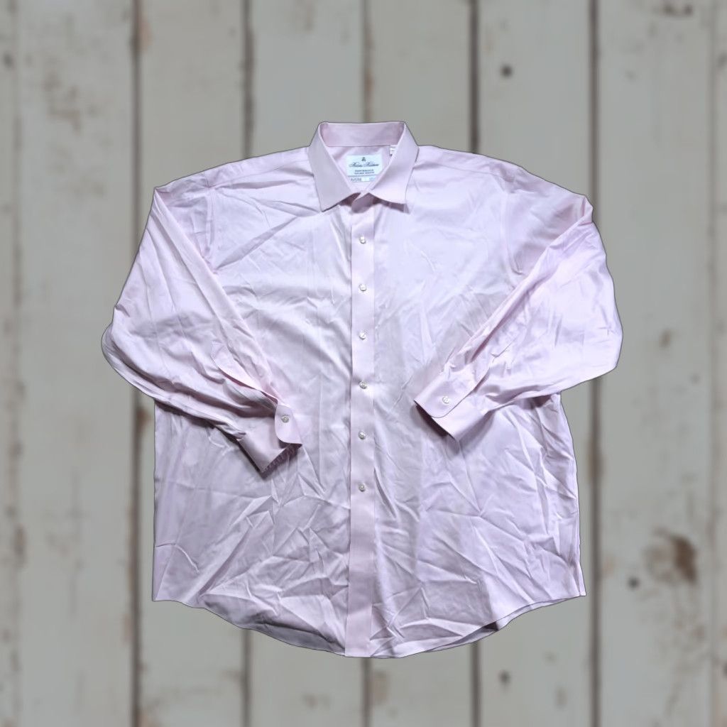 Brooks Brothers Brooks Brothers Dress Shirt Mens 18 35 Pink Performance Non-Iron Stretch Shirt Womens? Size 48R - 1 Thumbnail