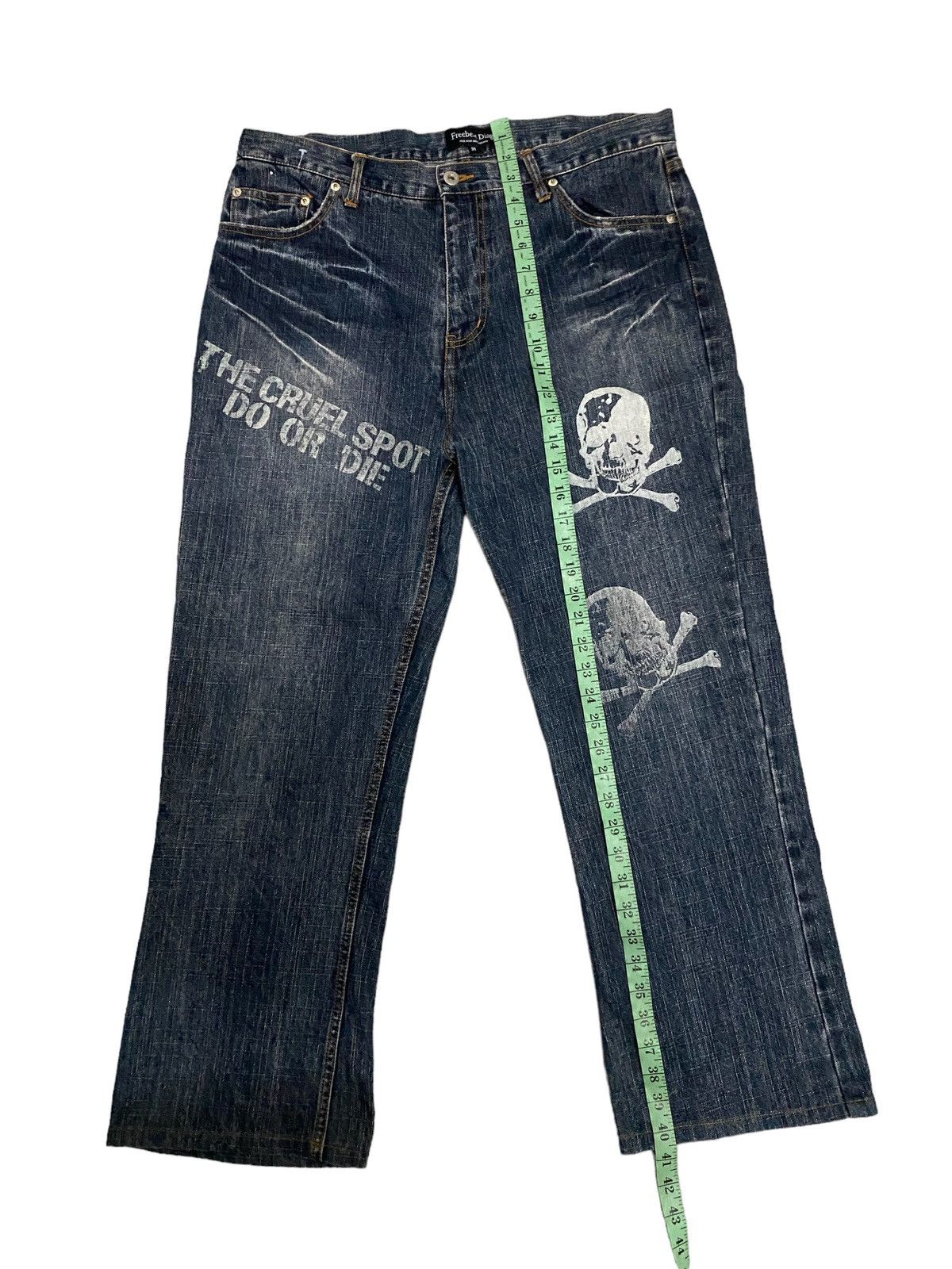 Japanese Brand × Vintage Offer‼️Vintage Freebeat Diag Distress Denim Jeans Size US 36 / EU 52 - 12 Thumbnail