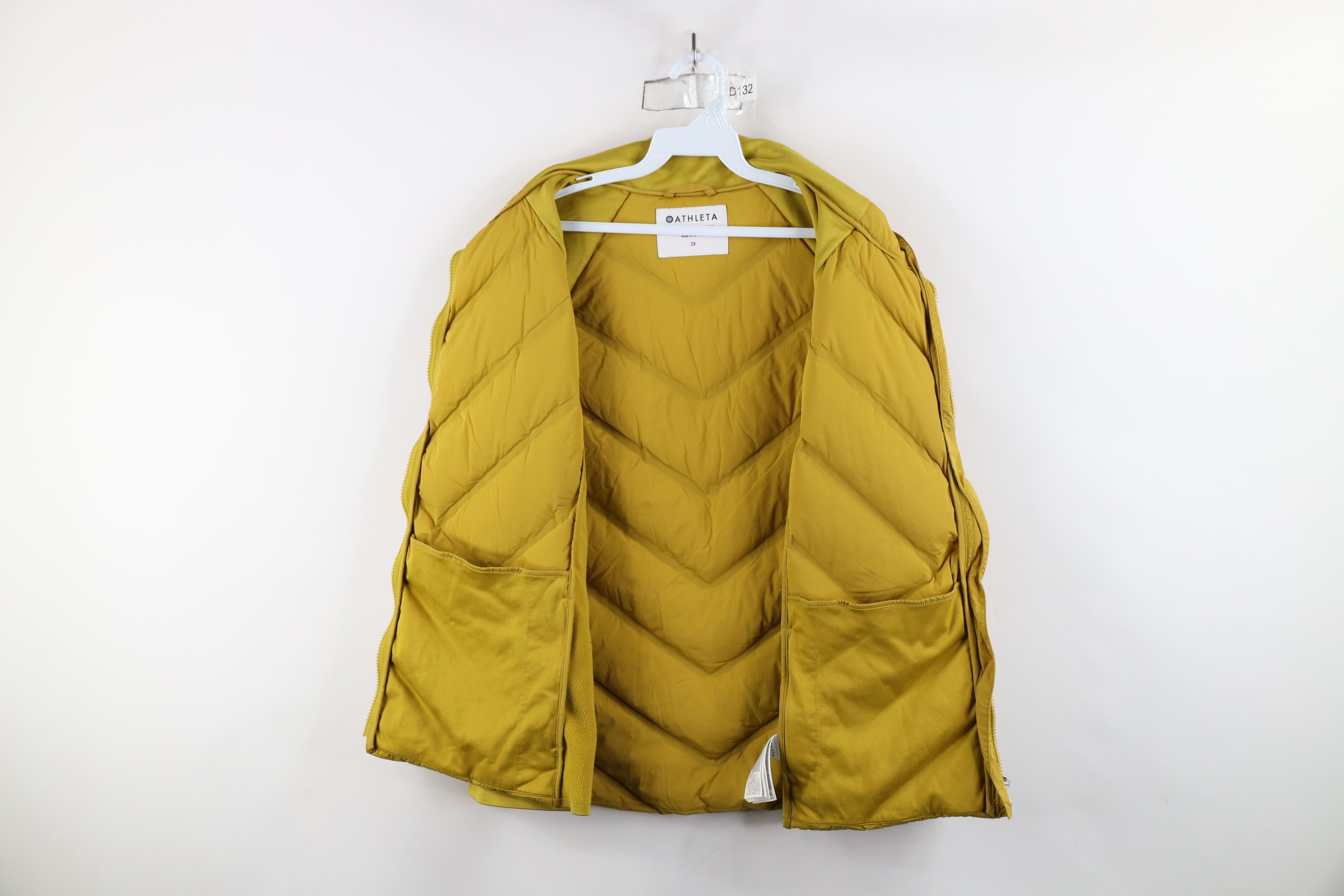 Athleta × Vintage Athleta Down Insulated Full Zip Puffer Vest Jacket Yellow Size XXL / US 16-18 / IT 52-54 - 10 Thumbnail