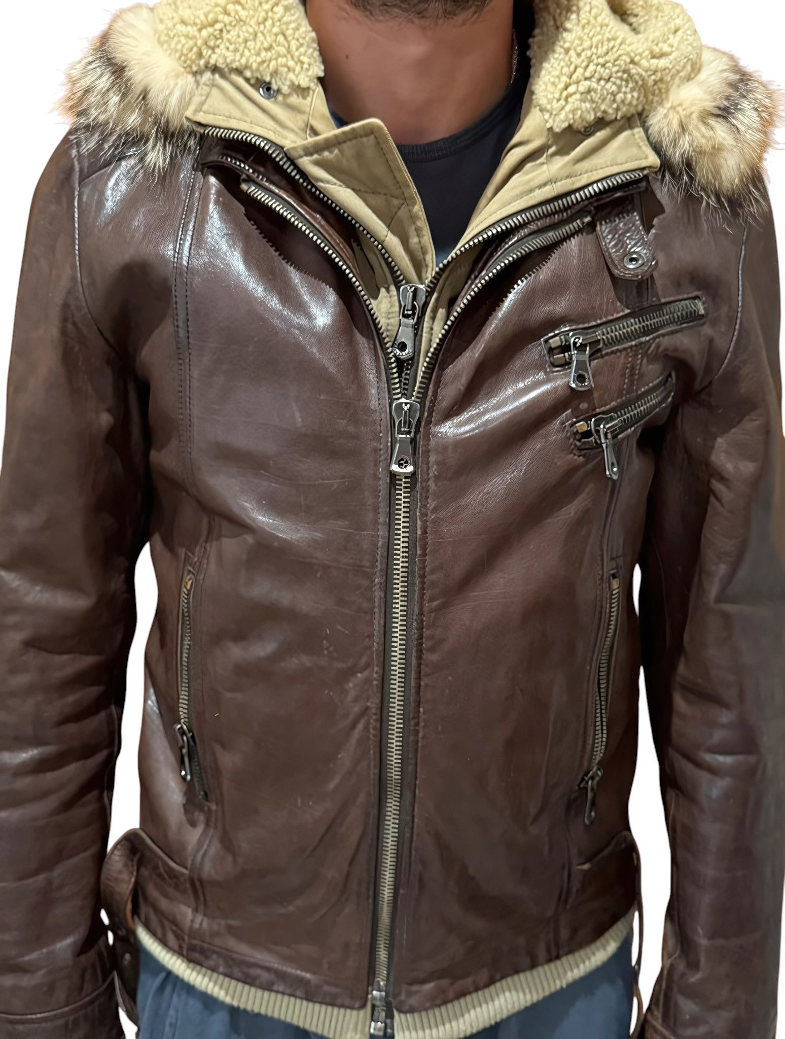 Dolce & Gabbana F/W 2005 BUFFALO LEATHER HOODED JACKET Size US M / EU 48-50 / 2 - 3 Thumbnail