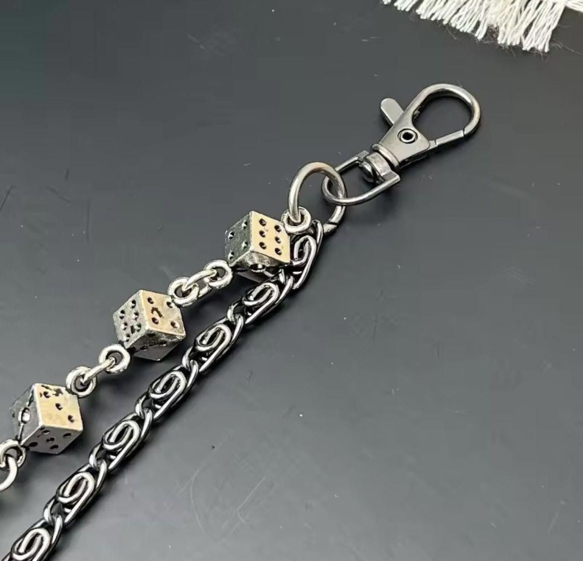 Jewelry Punk Leather Metal Dice Jeans Chain Accessories Size ONE SIZE - 4 Thumbnail