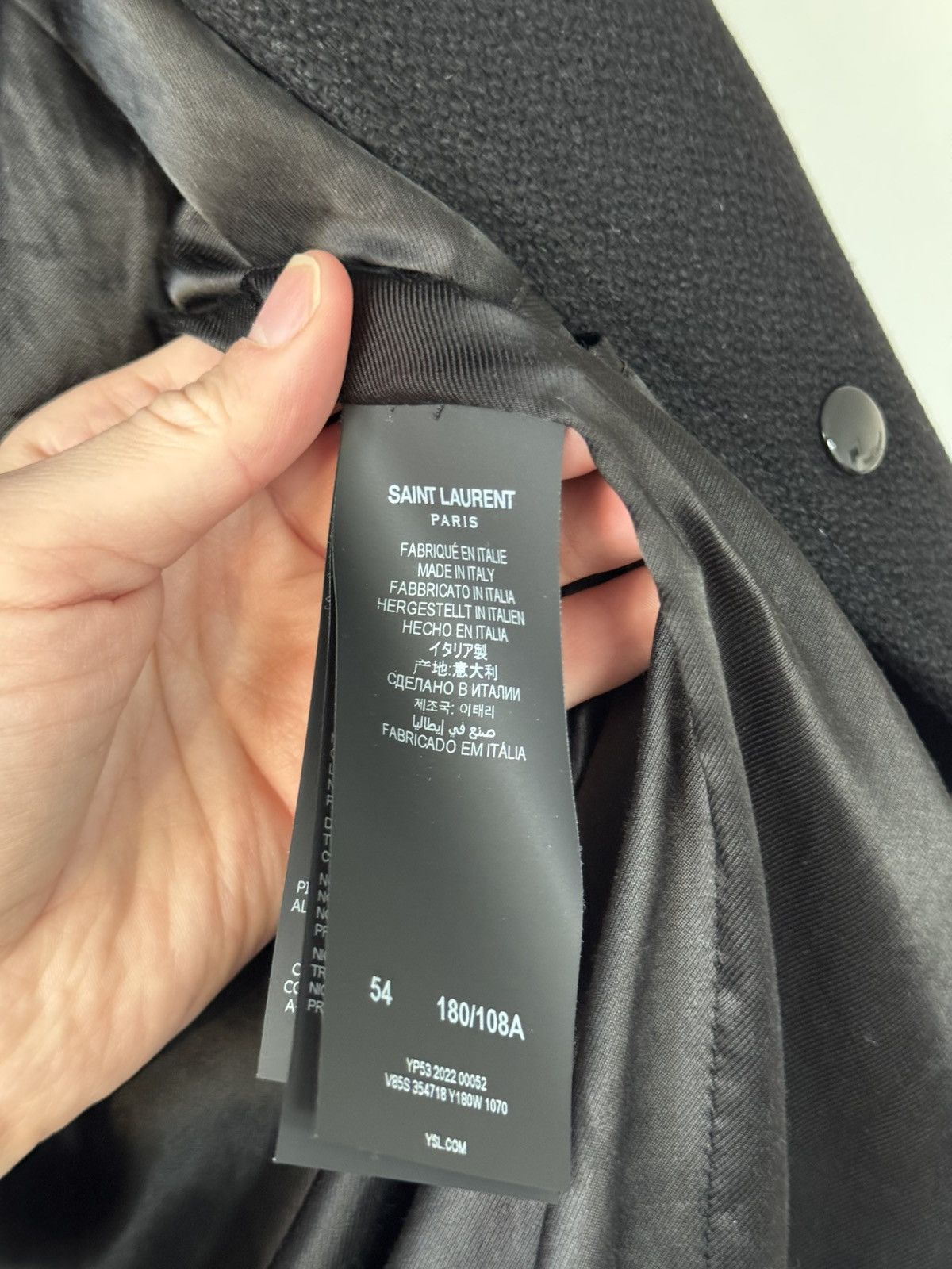 Saint Laurent Paris SS22 Black and White Wool Teddy Jacket 54 Size US XL / EU 56 / 4 - 12 Thumbnail