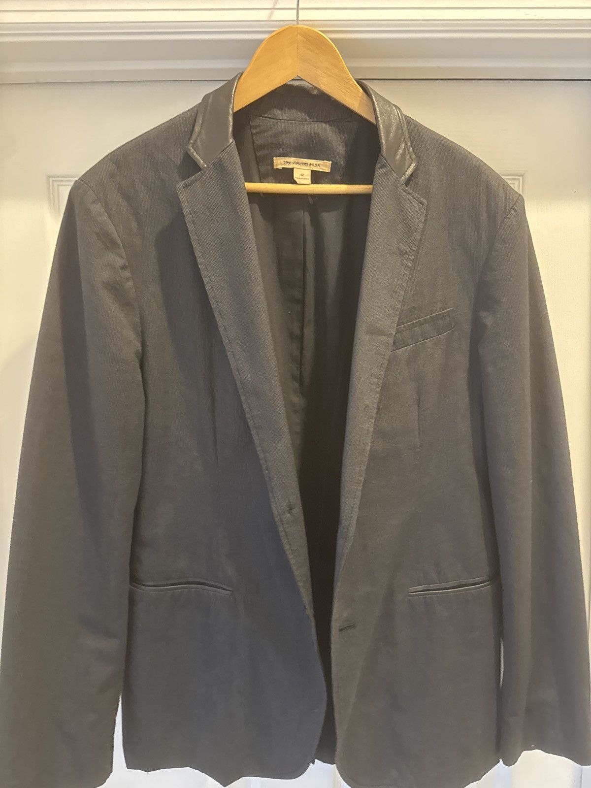 John Varvatos John varvatos cotton and leather 'silo' jacket blazer Size 42R - 1 Thumbnail