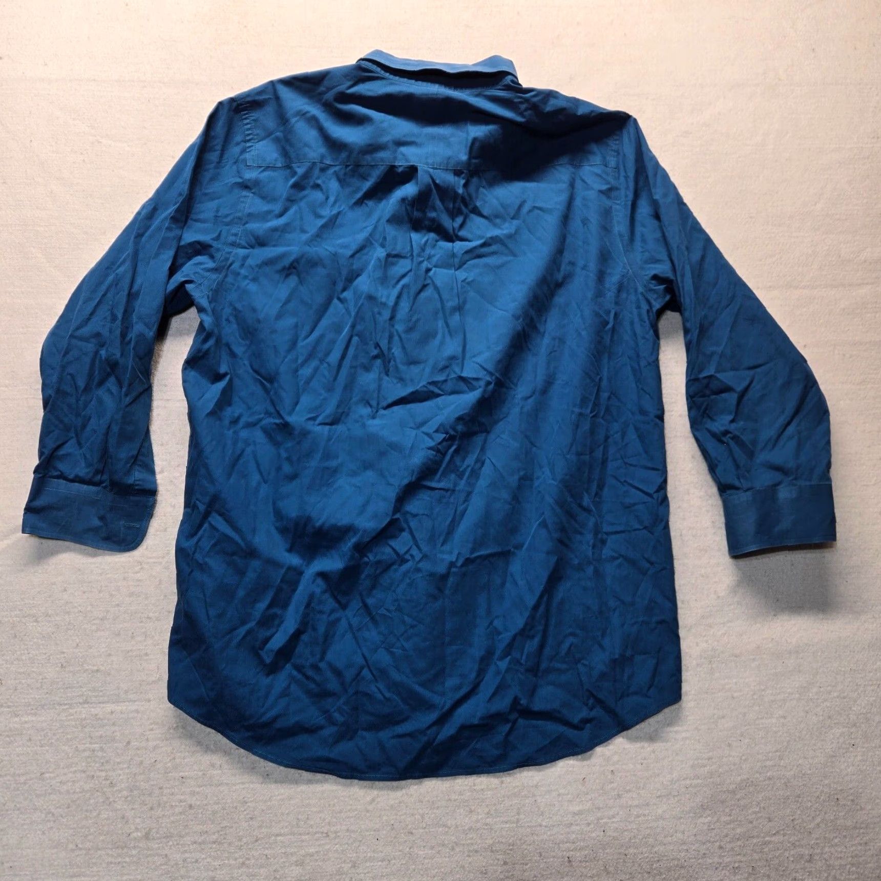 Vintage Meeting Street Dress Shirt Adult Size 16.5 Blue Cotton Blend Button-Down Regular Fit Long Sleeve 2-Pocket Mens Size 42R - 7 Thumbnail