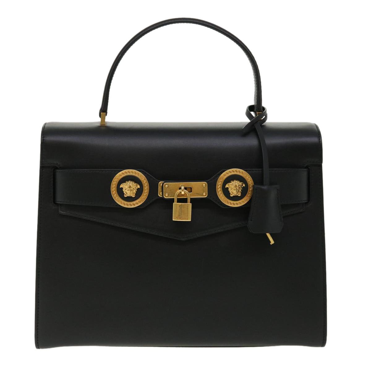 Versace Black Leather Handbag (Pre-Owned) Size ONE SIZE - 1 Thumbnail