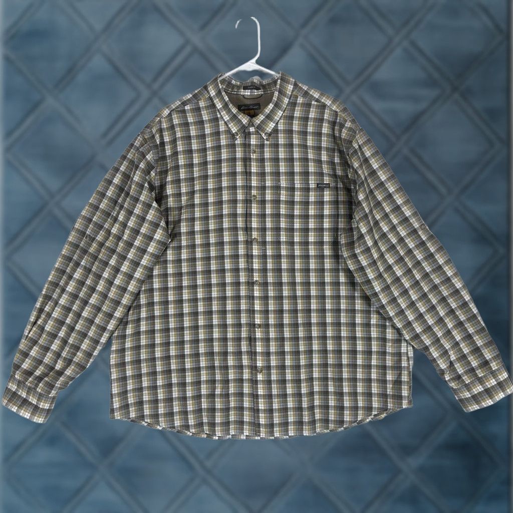Eddie Bauer Eddie Bauer Travex Button-Up Shirt Mens 2XL Long Sleeve Plaid Cotton Blend Lightweight Breathable Outdoor Classic Fit L/S Size US XXL / EU 58 / 5 - 1 Thumbnail