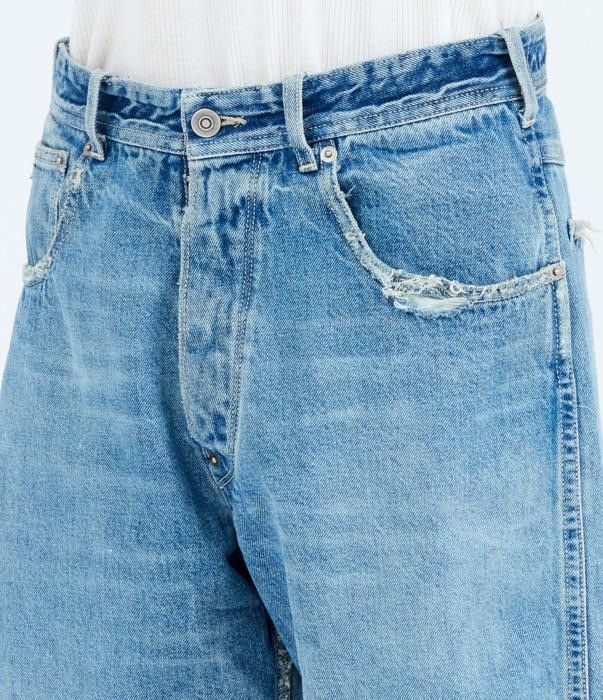 Maison Margiela o1bcso1str0526 Distressed Denim Short in Light Blue Size US 32 / EU 48 - 6 Thumbnail