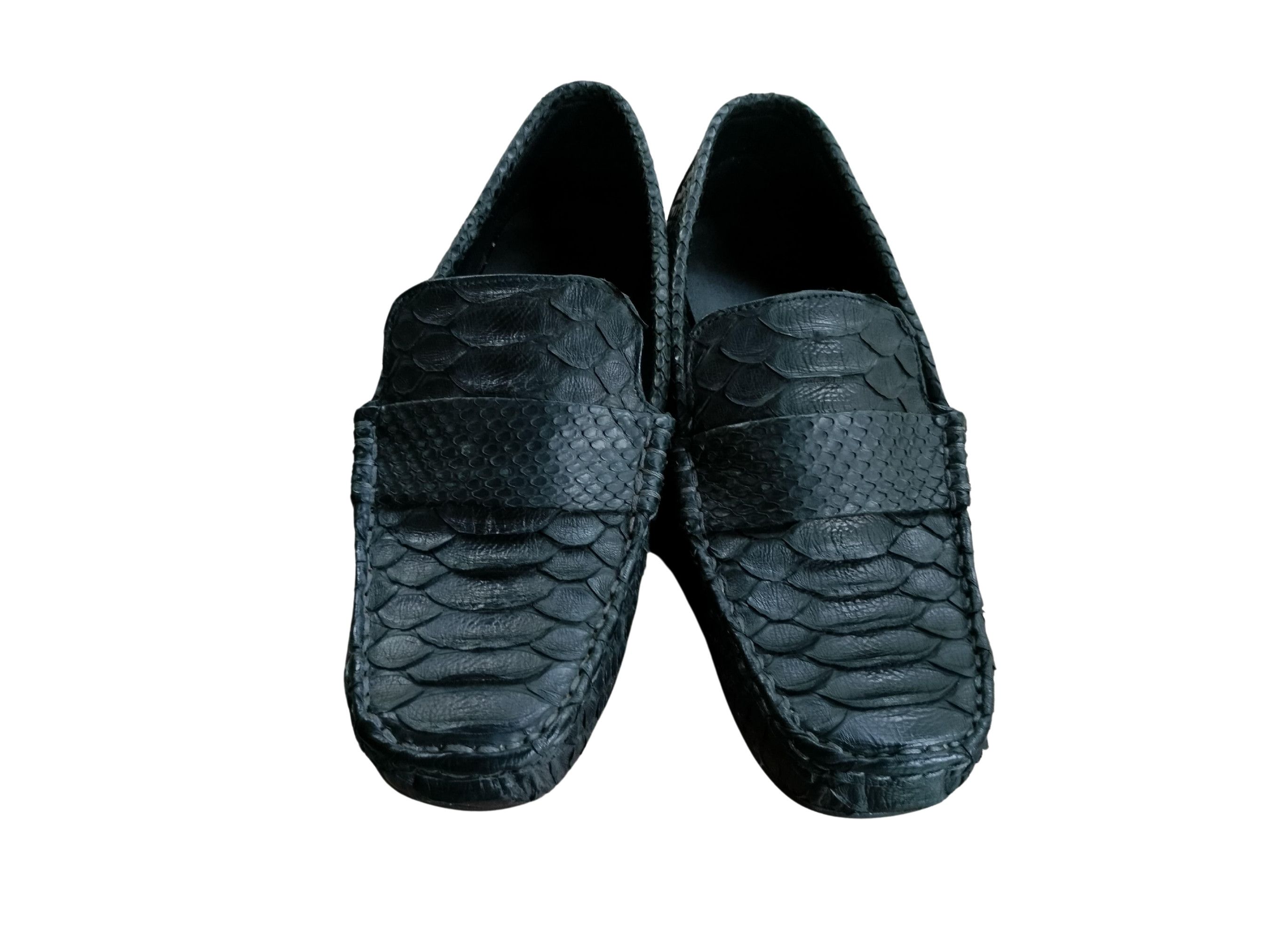 Handmade Black Snakeskin Casual Loafers For Men Size US 7 / EU 40 - 7 Thumbnail