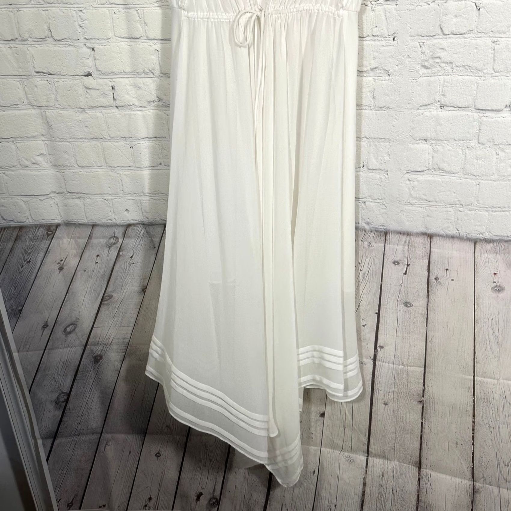 Allsaints AllSaints Celeste Dress White Sleeveless Midi V-Neck Handkerchief Hem Zipper A-Line Womens 4 Years Vintage: No Size S / US 4 / IT 40 - 4 Thumbnail