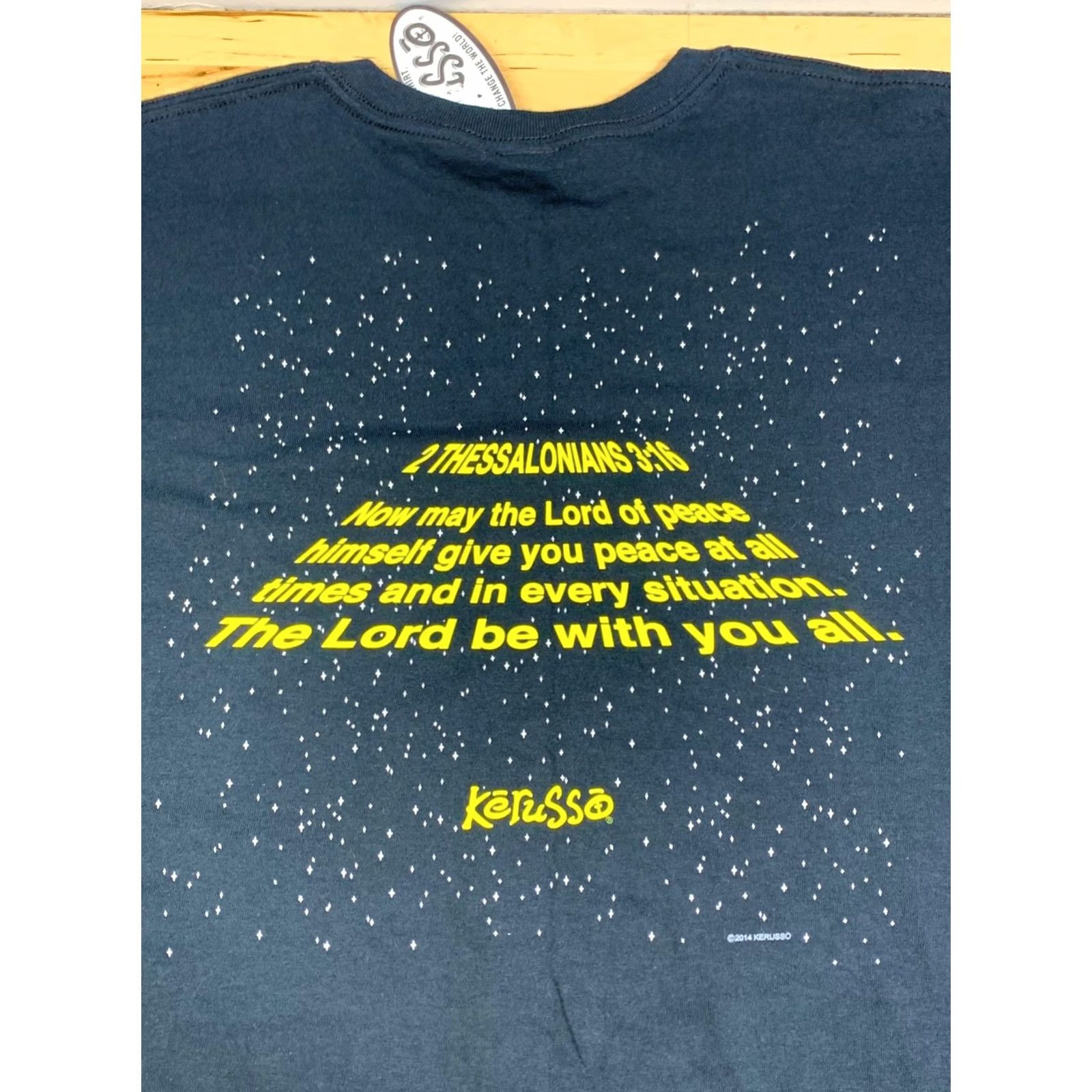 Vintage KERUSSO May the Lord be With You Shirt Men 2XL Black T-Shirt Jesus Christian Crew Neck Graphic Print NWT Size US XXL / EU 58 / 5 - 5 Thumbnail