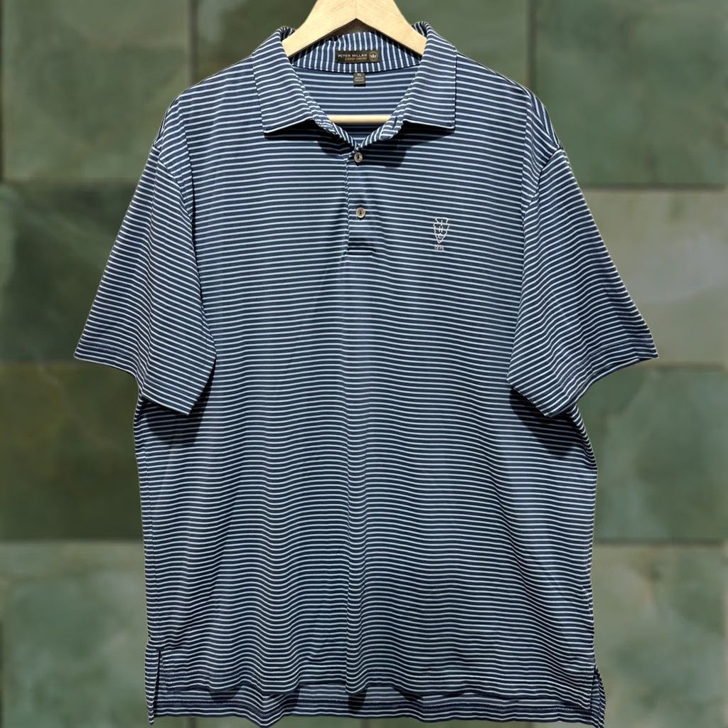 Peter Millar Peter Millar Summer Comfort Golf Polo Shirt Men's XL Embroidered IHG 1914 Blue Striped Polo Shirt Size US XL / EU 56 / 4 - 1 Thumbnail