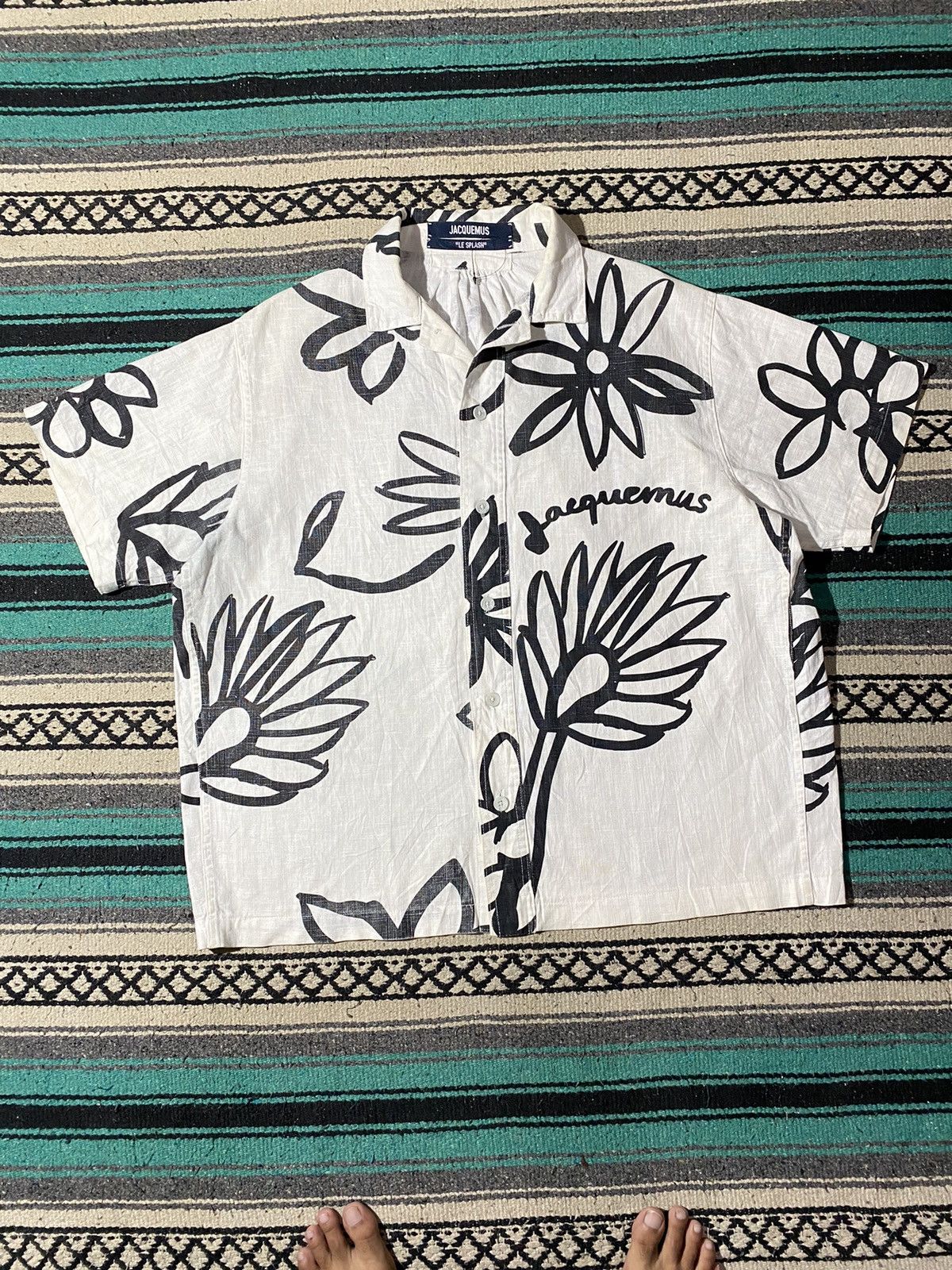 Jacquemus Le Splash Linen Flower Print Shirt