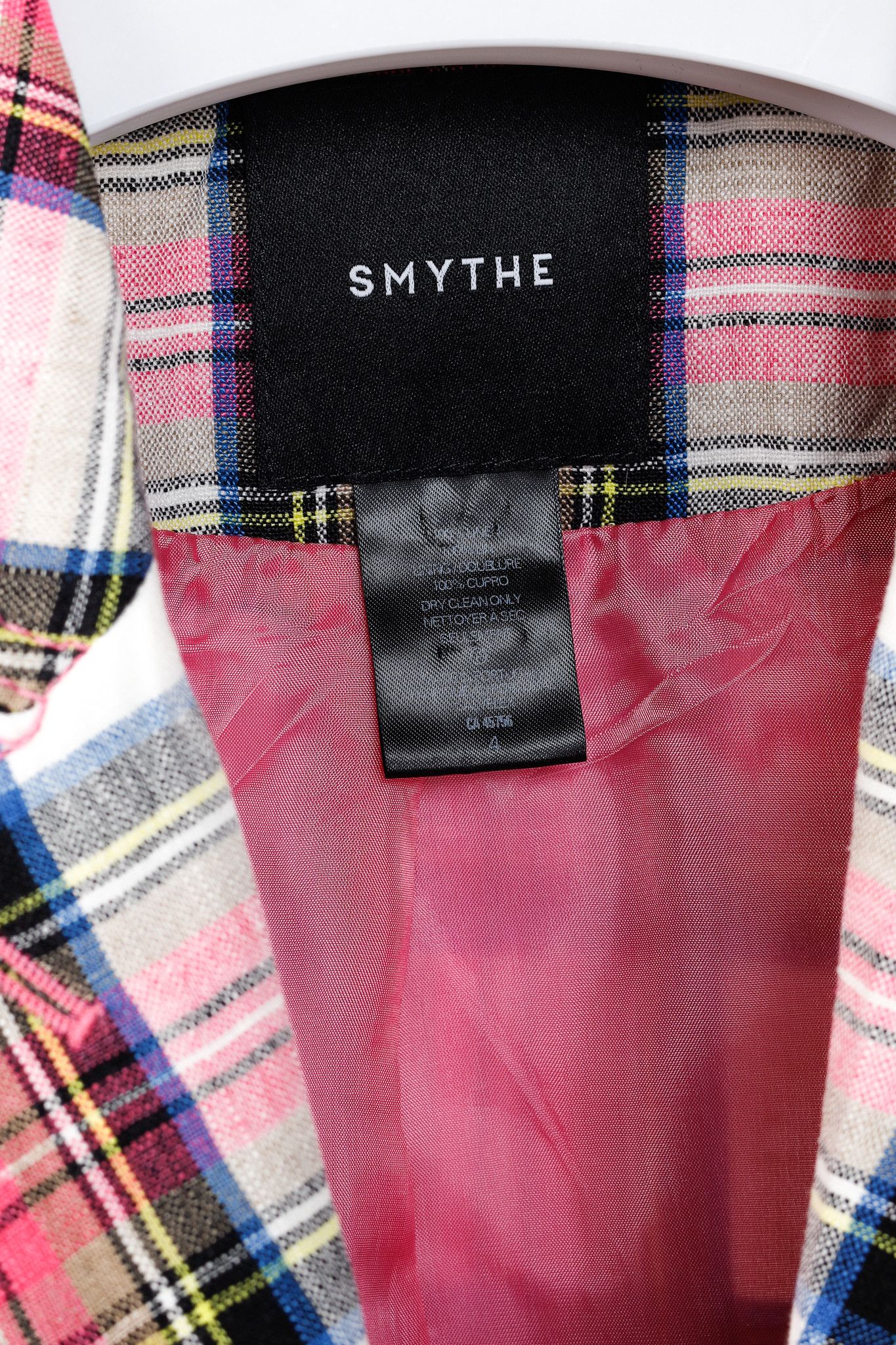 SMYTHE Smythe SS/20 Madras Plaid Pouf Sleeve One Button Blazer Size S / US 4 / IT 40 - 4 Thumbnail