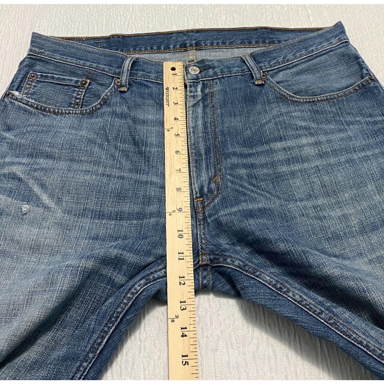 Levi's Levis 559 Jeans Mens Size 38×30 Blue Distressed Relaxed Straight Whiskers Size US 38 / EU 54 - 5 Thumbnail