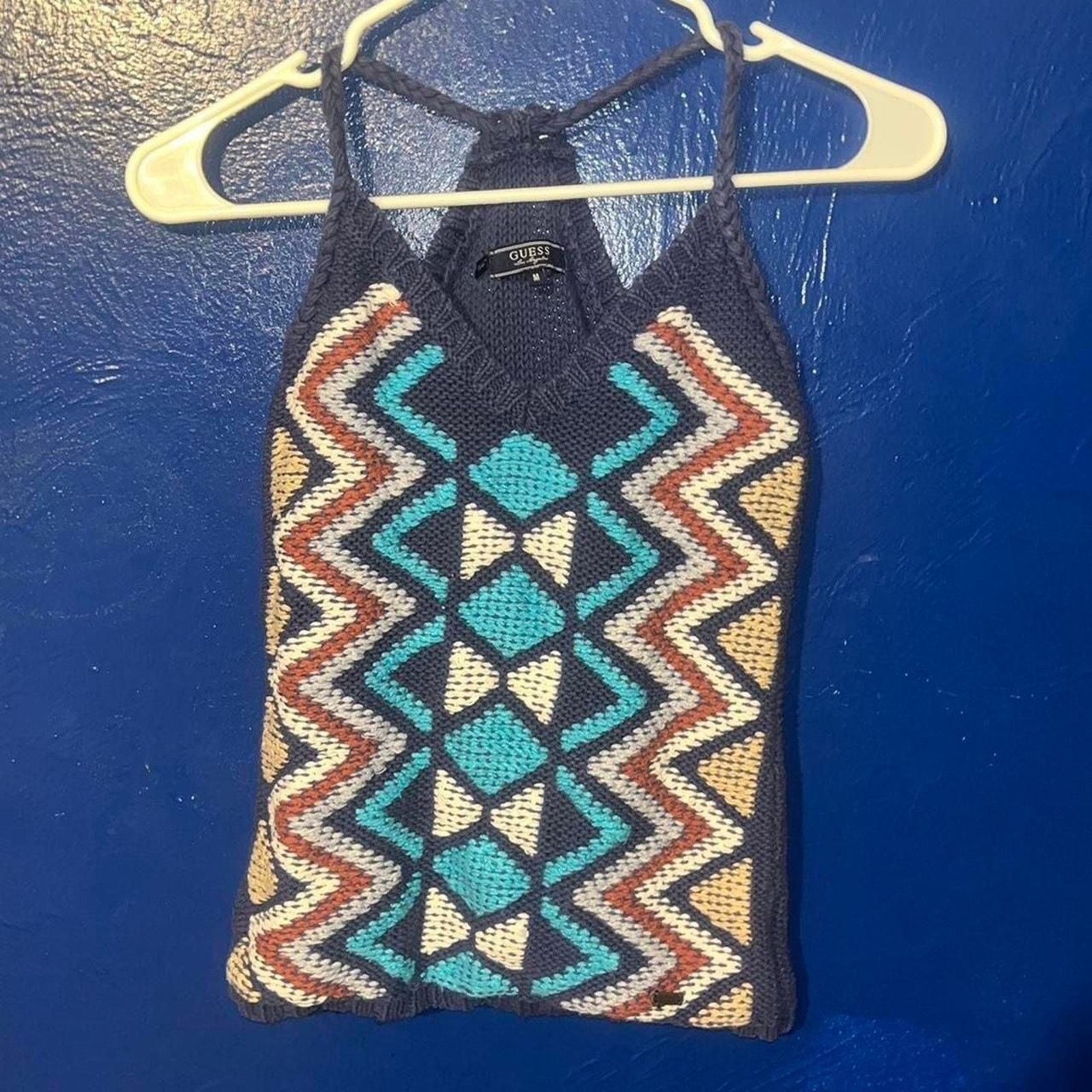 Diamond Print Hanging Neck Sexy Backless Tassel Dress