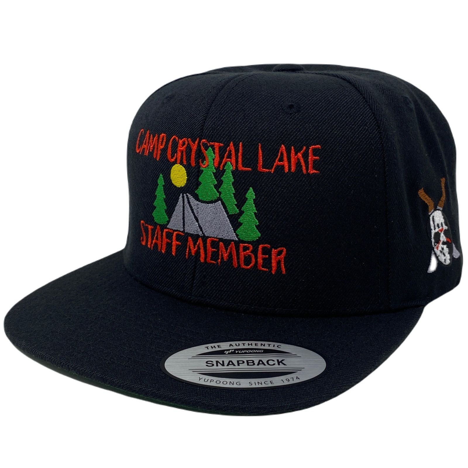 Other Halloween Hockey Mask Camp Lake Staff Member Snapback Hat Size ONE SIZE - 3 Thumbnail