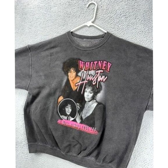 Vintage Whitney Houston Sweater Women Medium-Large Grey Fleece Graphic Sweatshirt Ladies Size M / US 6-8 / IT 42-44 - 4 Thumbnail