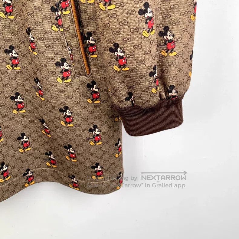 Gucci Gucci Dark brown Mickey Mouse logo old flower full print s Size XS / US 0-2 / IT 36-38 - 4 Thumbnail
