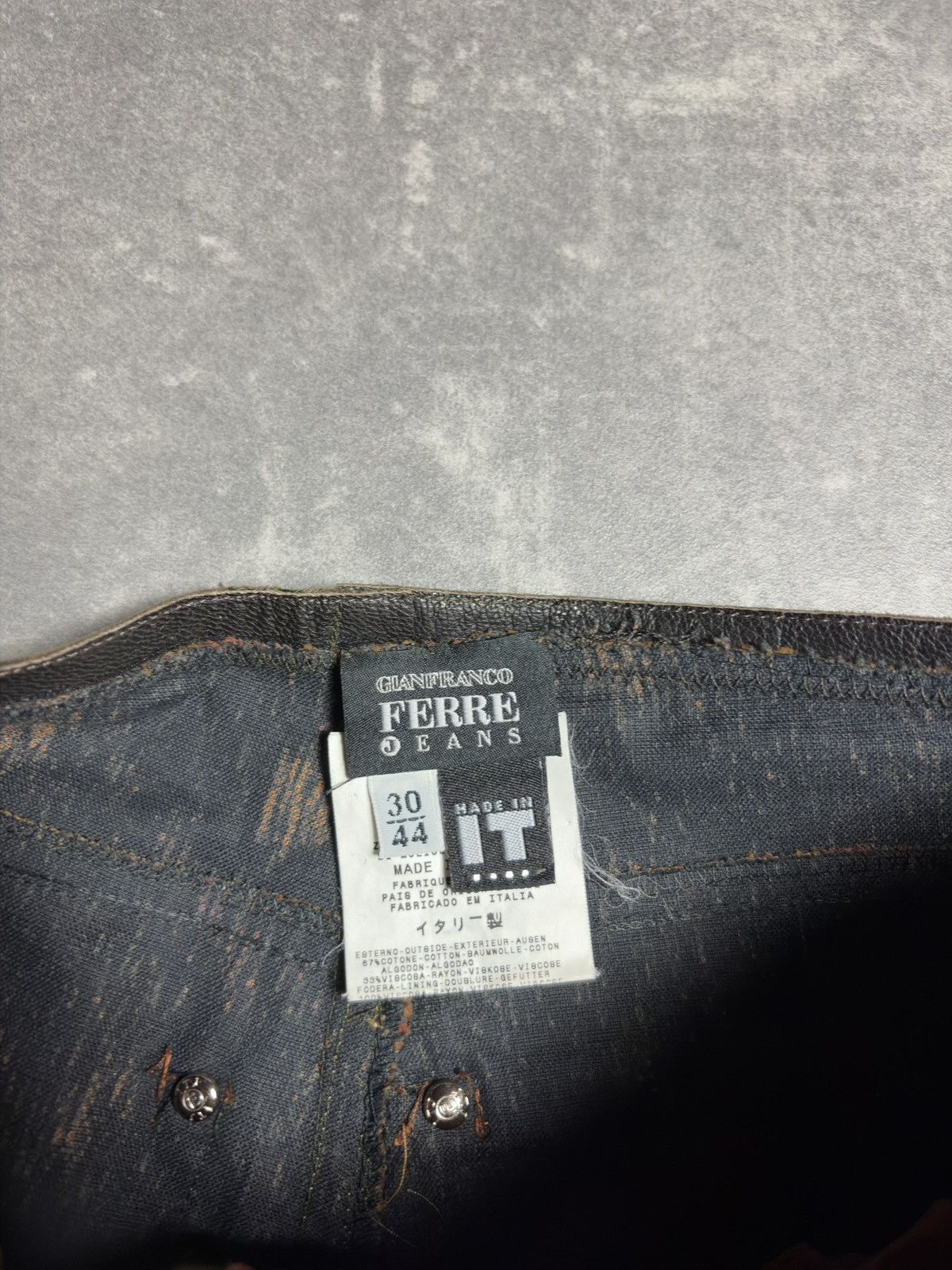 Gianfranco Ferre 00s Gianfranco Ferre Jeans Fur 3D Trompe L’oeill Print 30 44 Size US 28 / EU 44 - 8 Thumbnail