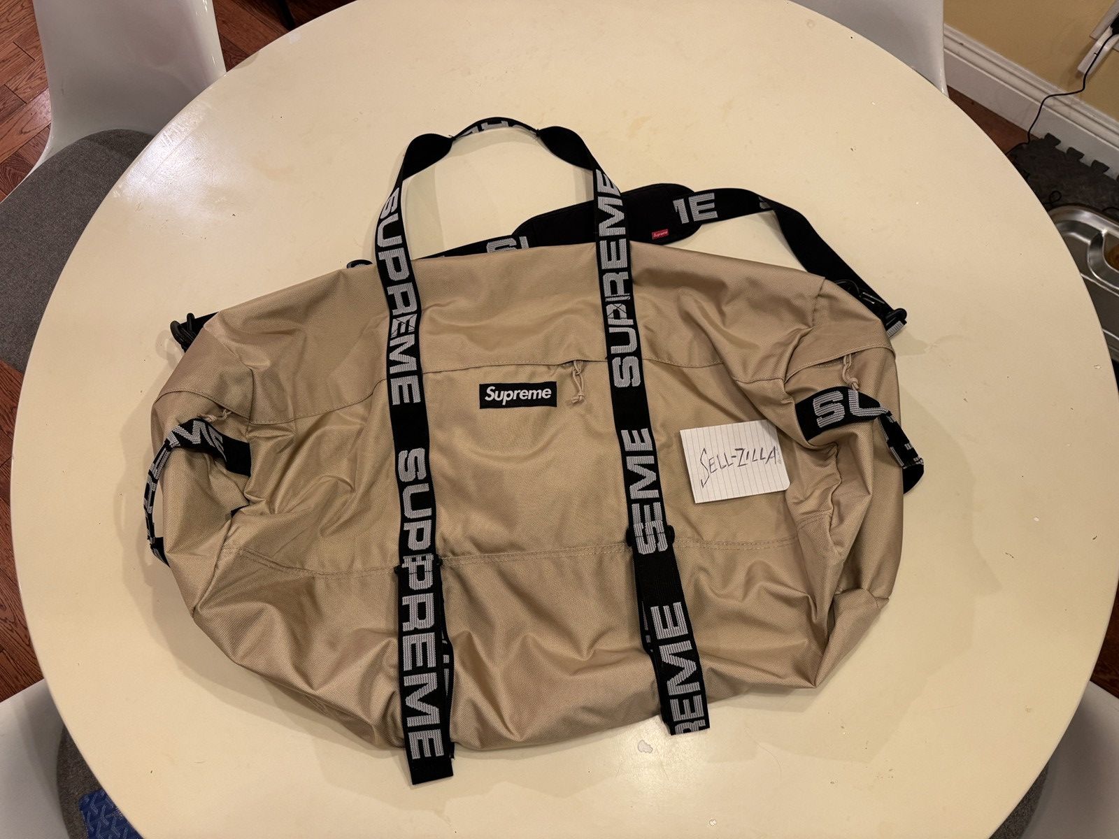 Supreme tan duffle bag hotsell