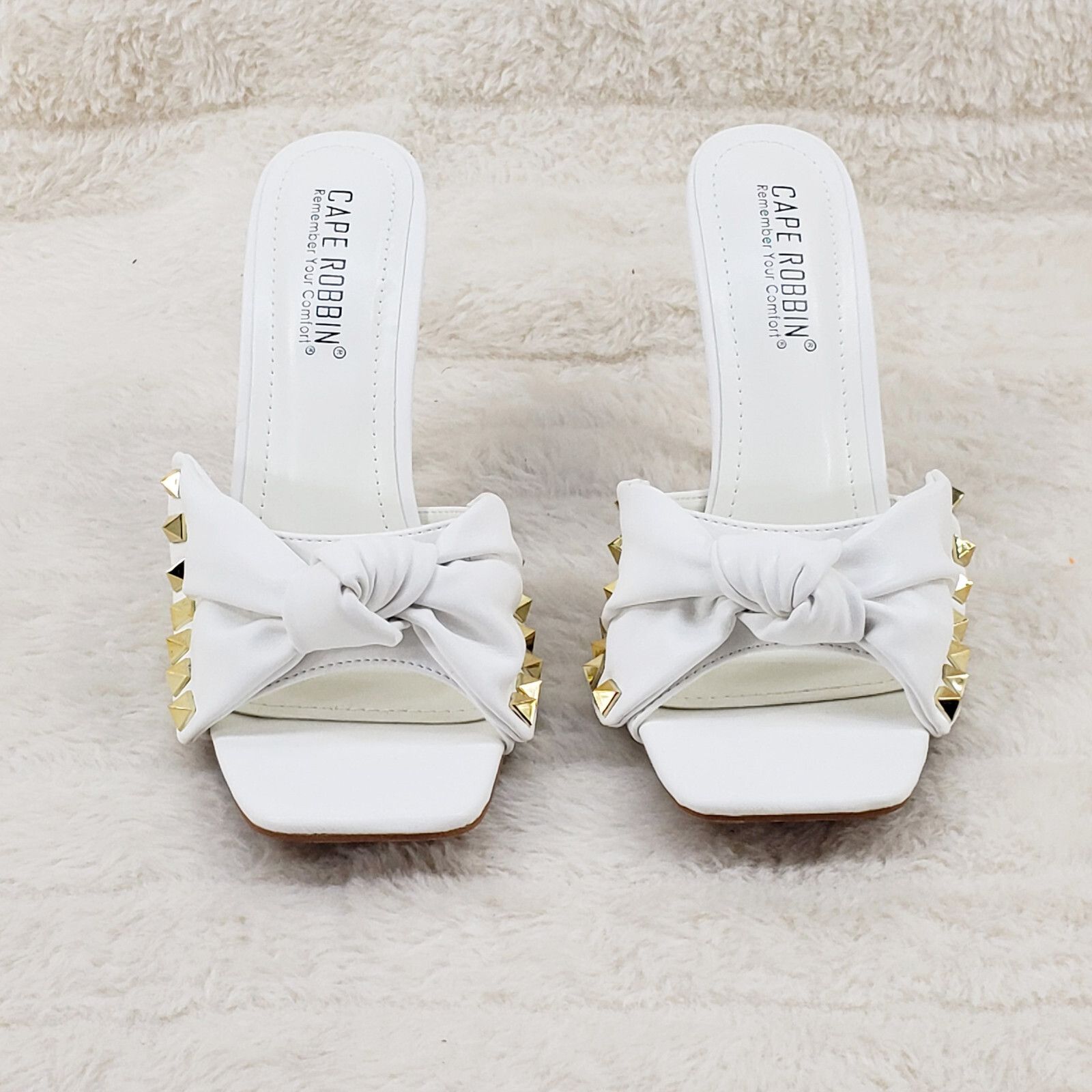 Other Darian Slip On White Open Toe High Heel Clogs Mules Slides ( Size US 10 / IT 40 - 4 Thumbnail