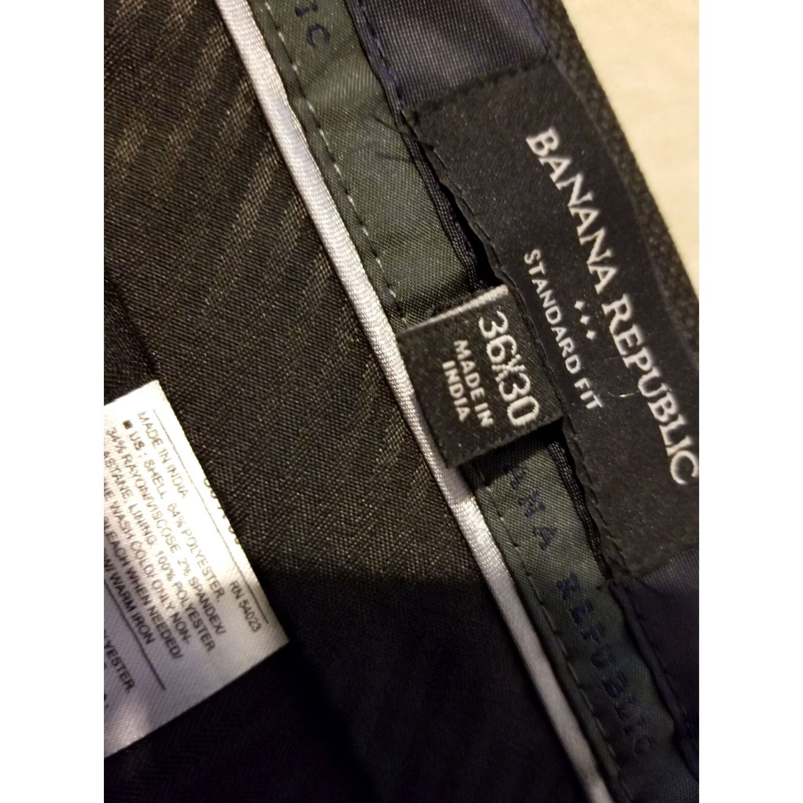 Banana Republic Mens Banana Republic Dress Pants - 36x30 Black Khaki Slack Chino Trouser Size US 36 / EU 52 - 5 Thumbnail