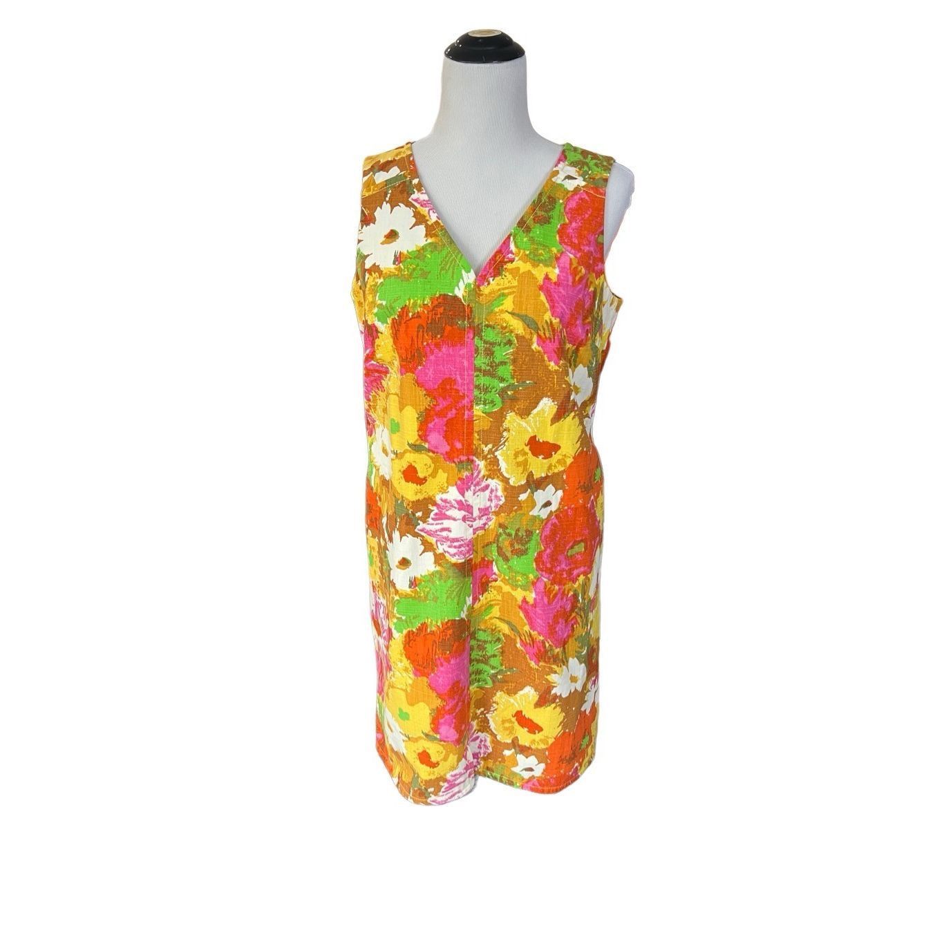 Other Talbots Colorful Floral Watercolor Print V Neck Shift Dress Size XL / US 12-14 / IT 48-50 - 1 Thumbnail