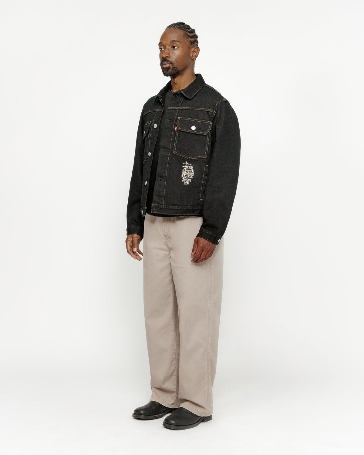 Sold! Stüssy Levi's Crispy Rinse Trucker Jacket Black/Brown