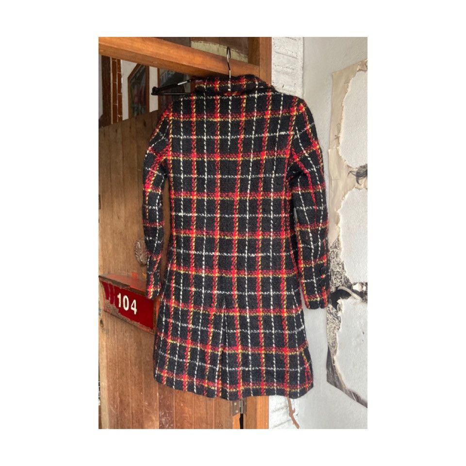 agnes b. Vintage agnes b Plaid Fleece Midi Coat Size M / US 6-8 / IT 42-44 - 6 Thumbnail