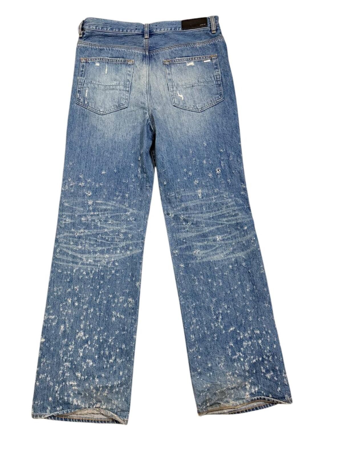 Amiri Amiri Destroyed Shotgun Wide Leg Jean Blue Size 29 Size US 29 - 8 Thumbnail