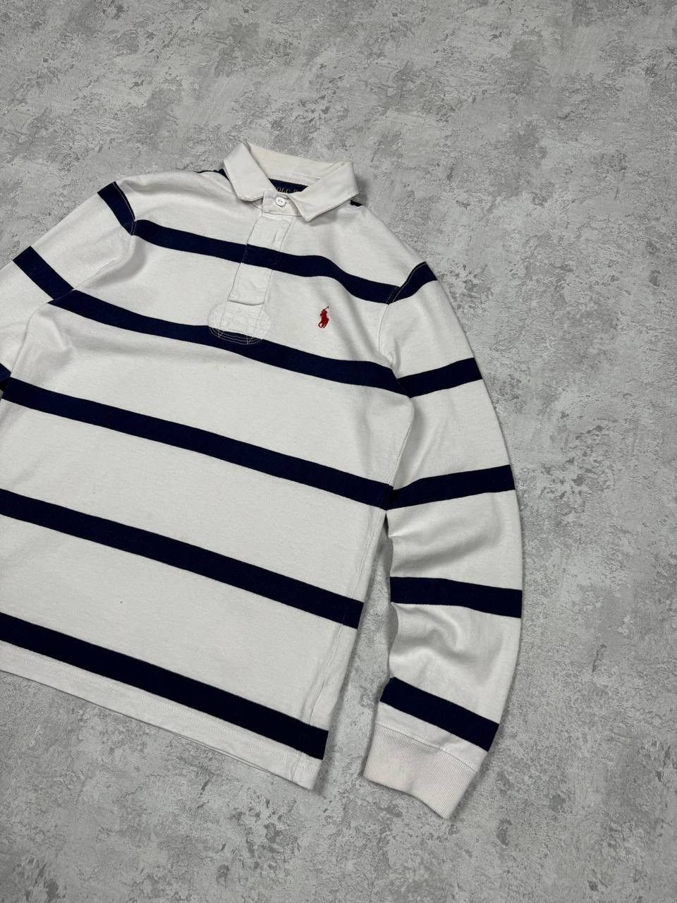 Polo Ralph Lauren White Polo Ralph Lauren Striped Rugby Longsleeve Size S Size US S / EU 44-46 / 1 - 2 Thumbnail