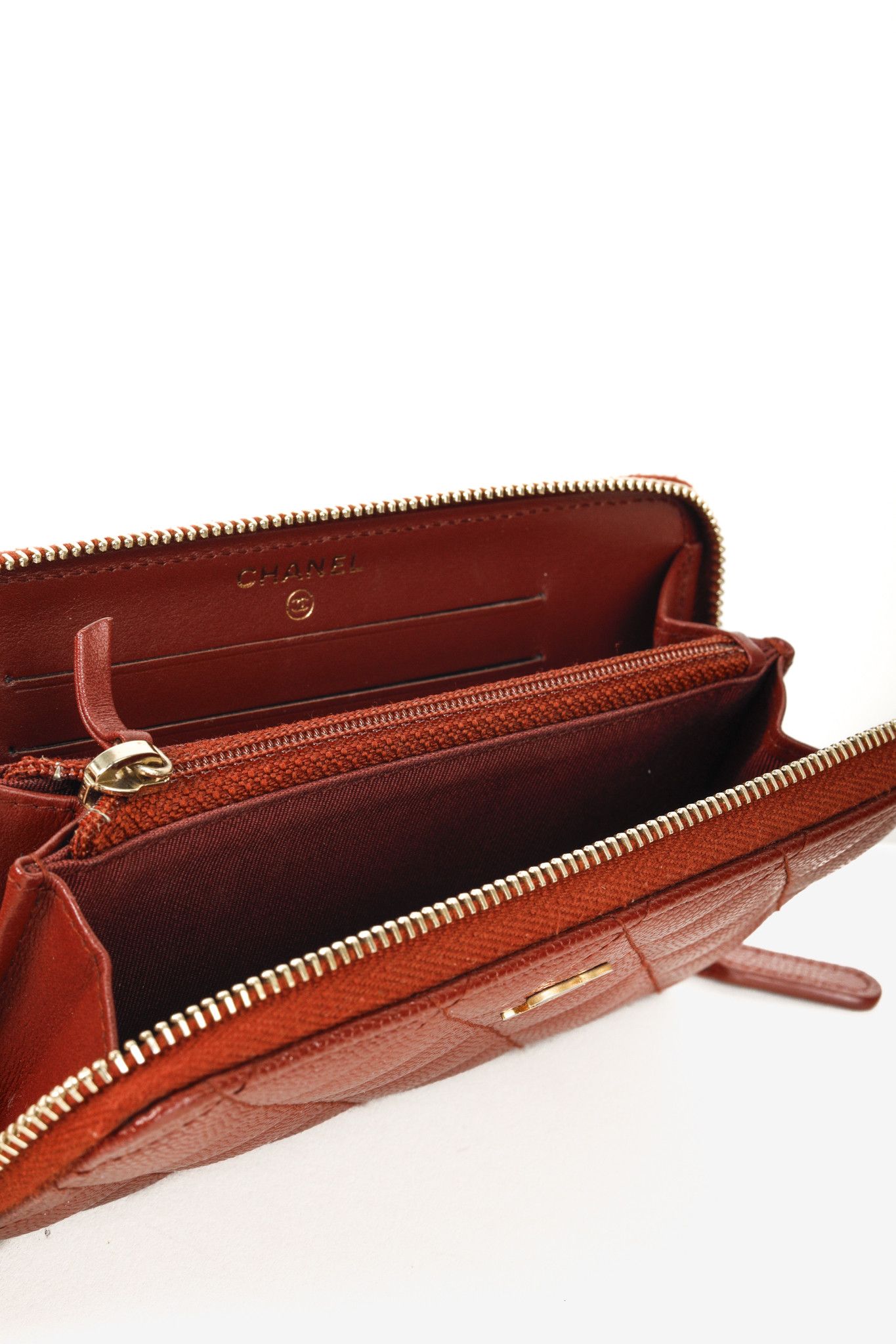 Chanel Chanel Oxblood Glitter Caviar Zipper Wallet Size ONE SIZE - 8 Thumbnail