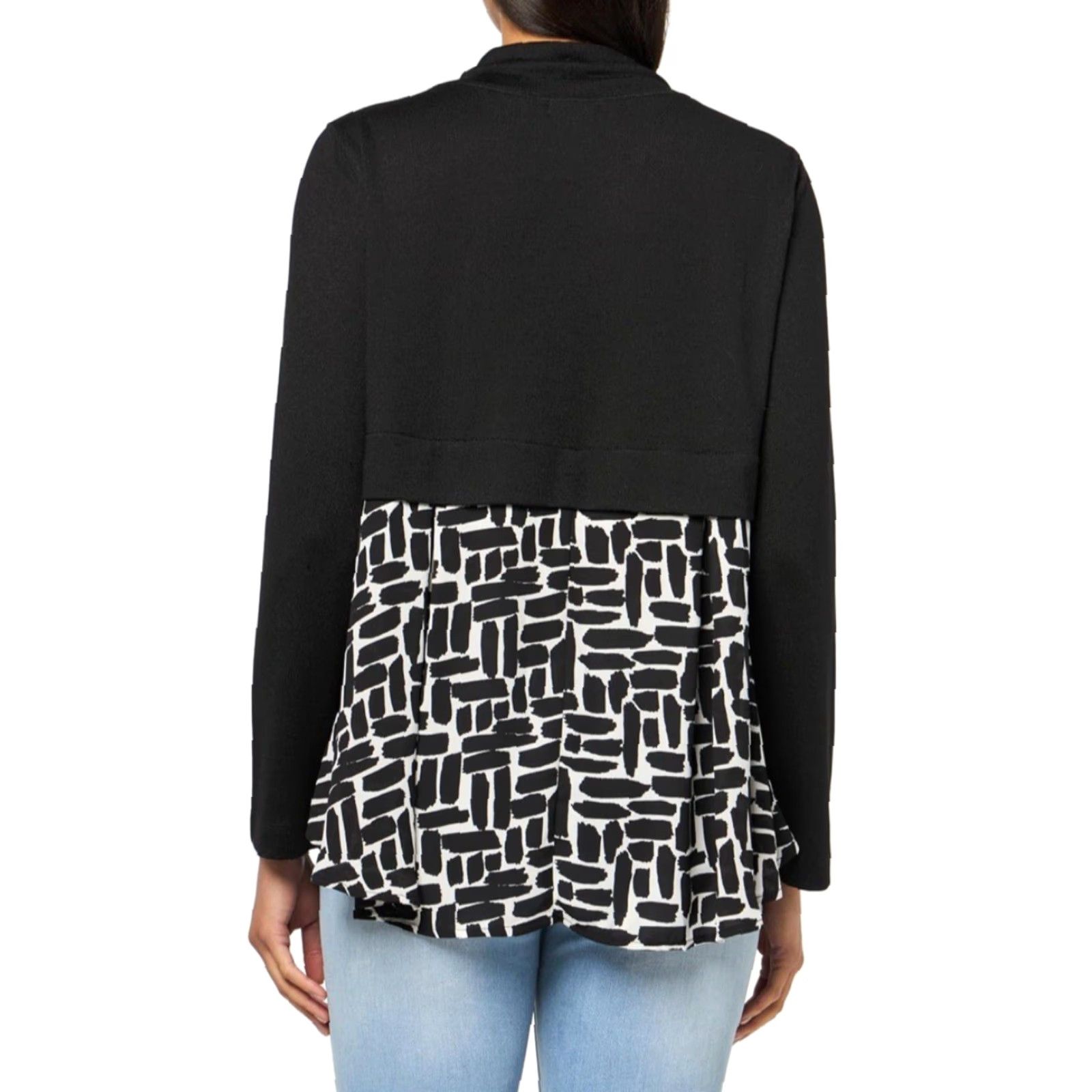 Vintage NWT Multiples Women's Long Sleeve Drawstring Mock Neck Layered Top - Black M Size Shirt Womens Size M / US 6-8 / IT 42-44 - 3 Thumbnail