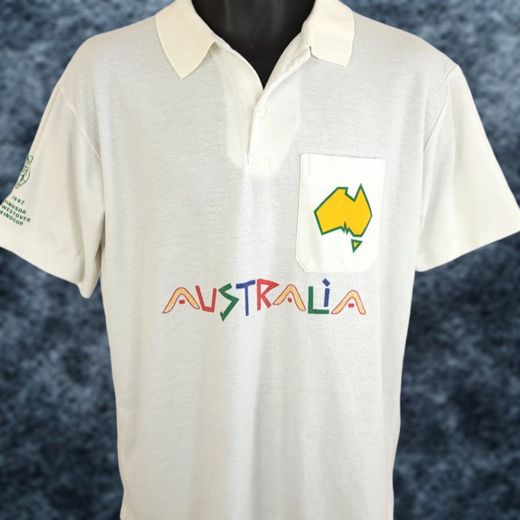 Vintage VINTAGE Australia Day Polo Shirt Mens Size L 90s Bandung Hash House Harriers White Cotton Button-Down Short Sleeve Collared Shirt Size US L / EU 52-54 / 3 - 1 Thumbnail