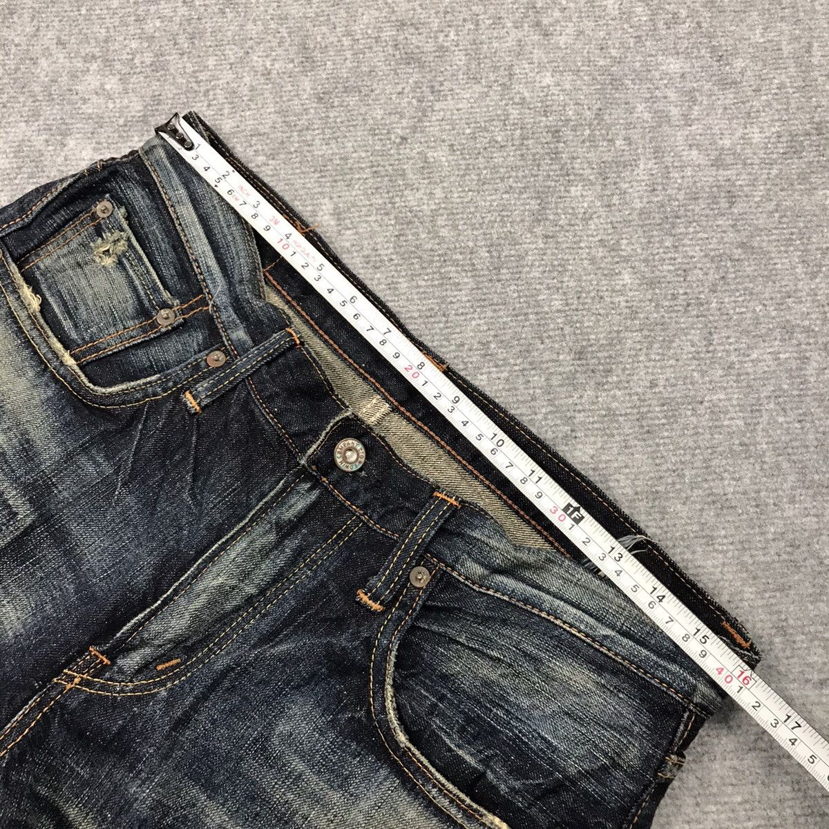 If Six Was Nine × Le Grande Bleu (L.G.B.) RIPPED DISTRESSED PATCHWORK EDWIN JAPANESE DENIM PANTS Size US 30 / EU 46 - 20 Thumbnail